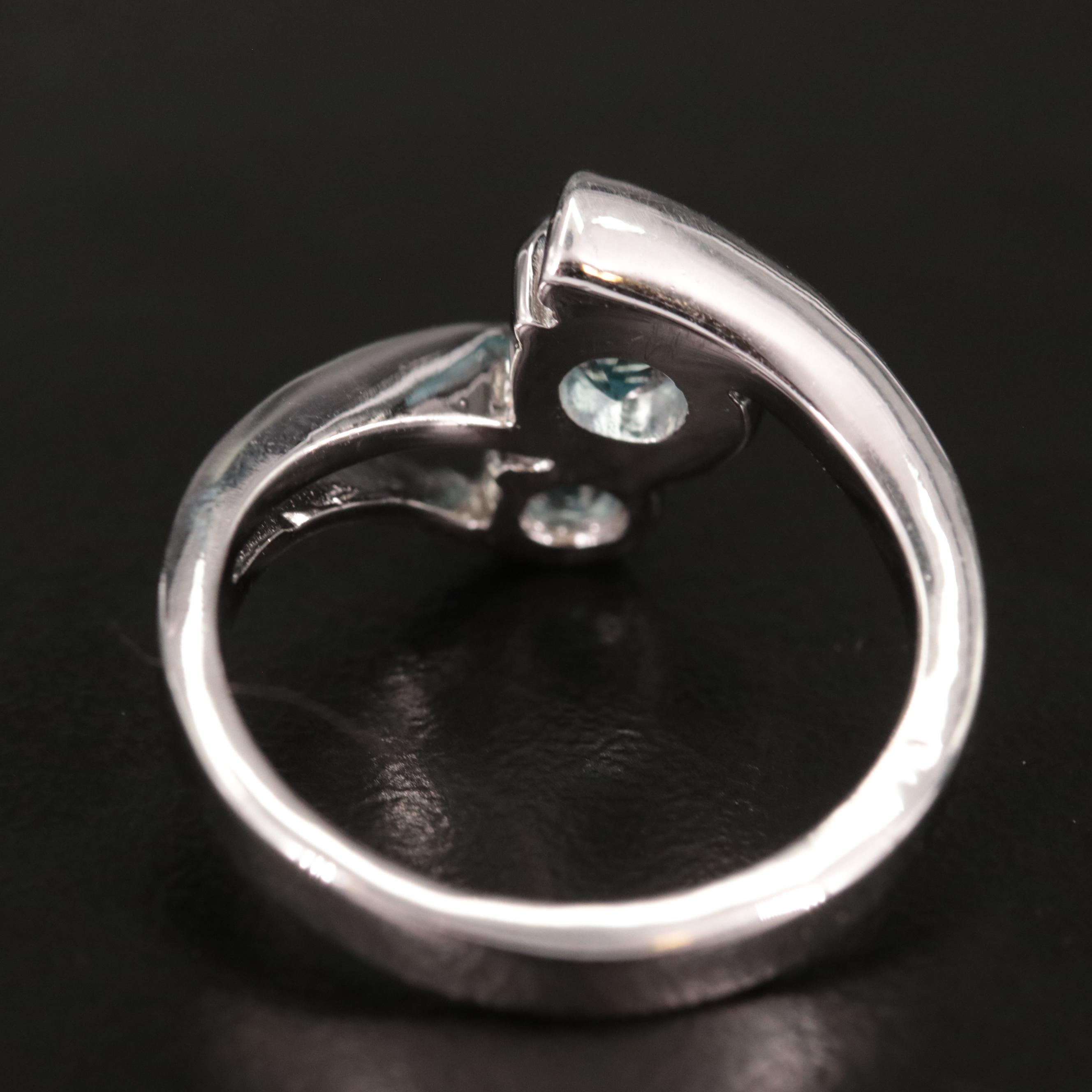 Sterling Blue Topaz Crossover Ring
