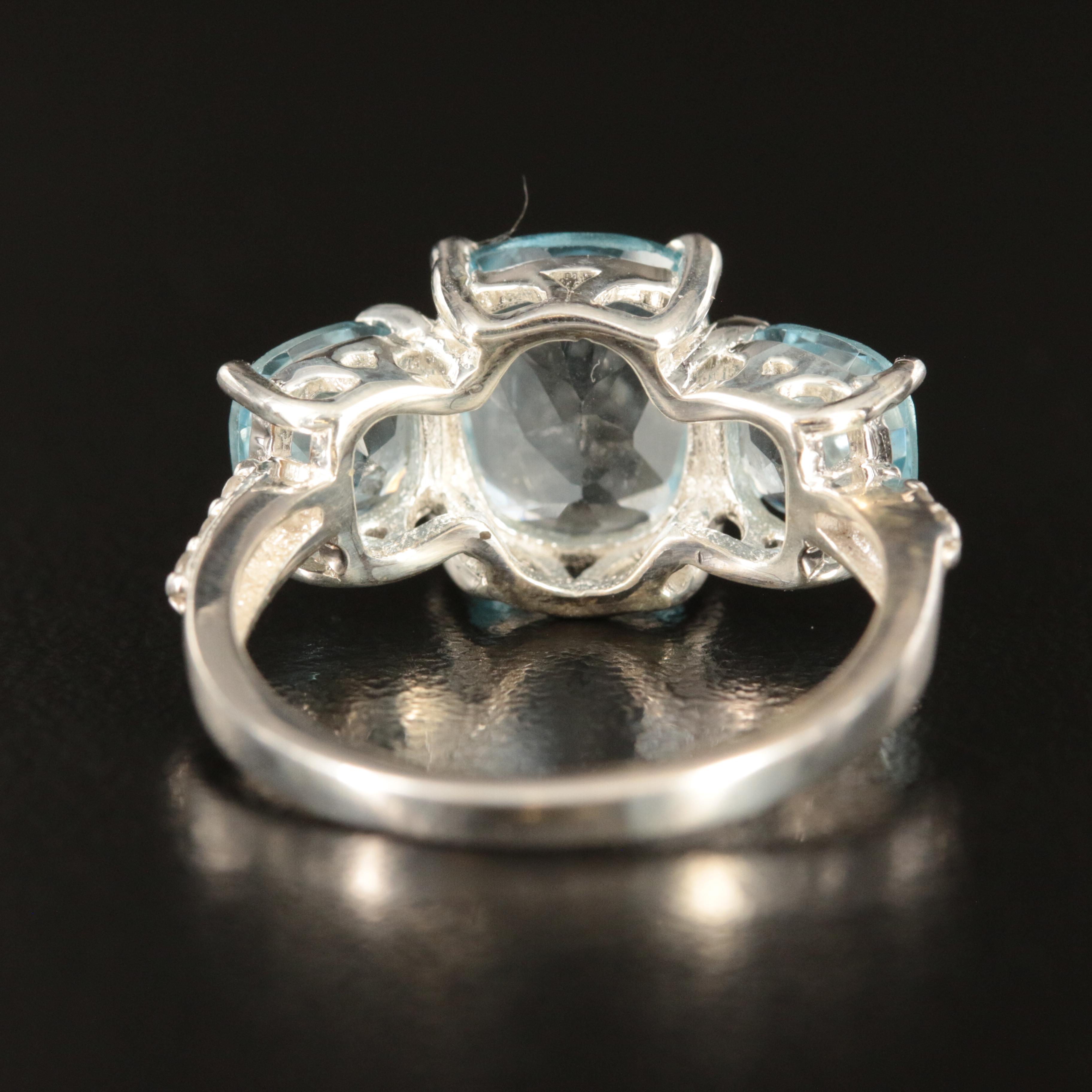 Sterling Sky Blue and White Topaz Ring
