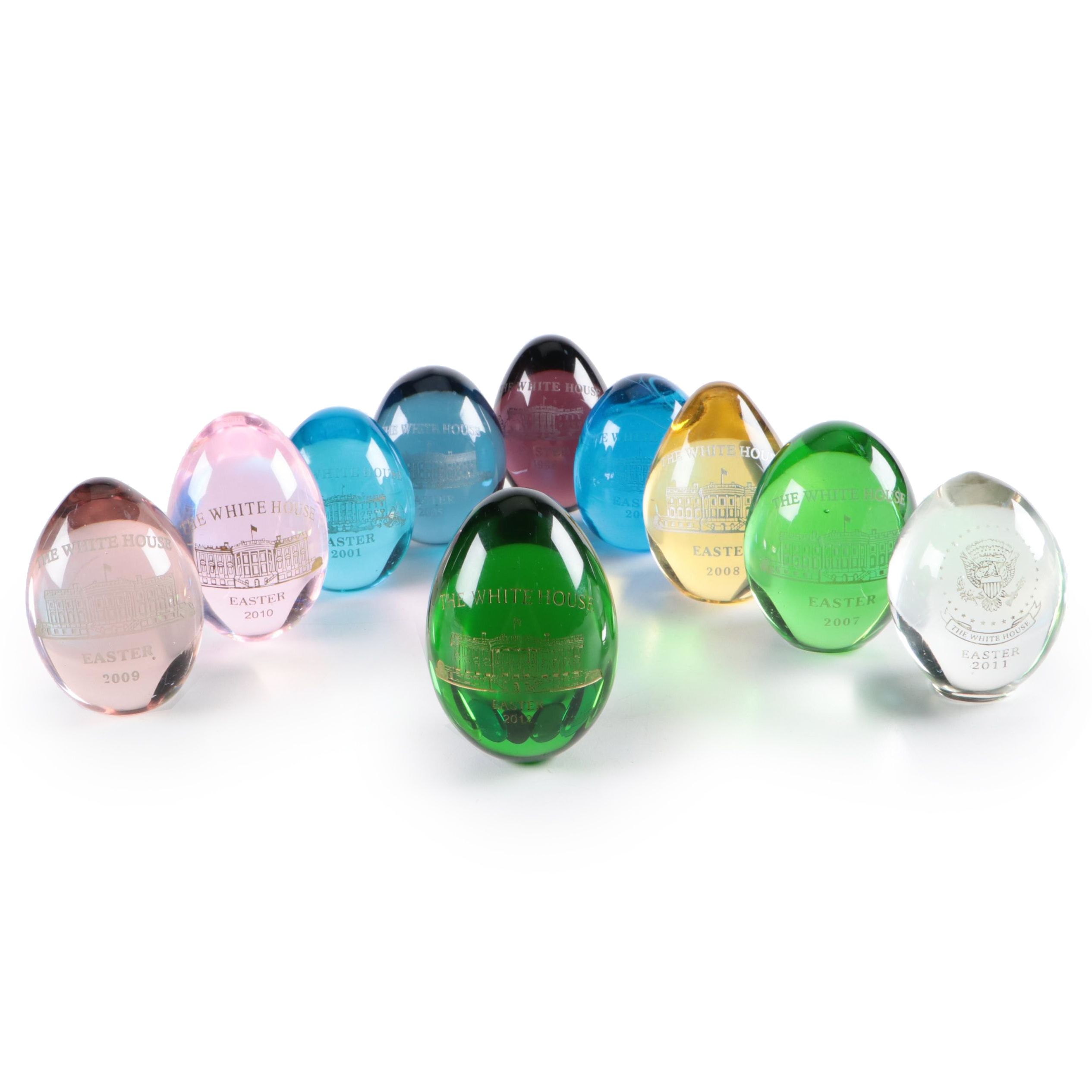 White House Glass Annual Easter Egg Paperweights