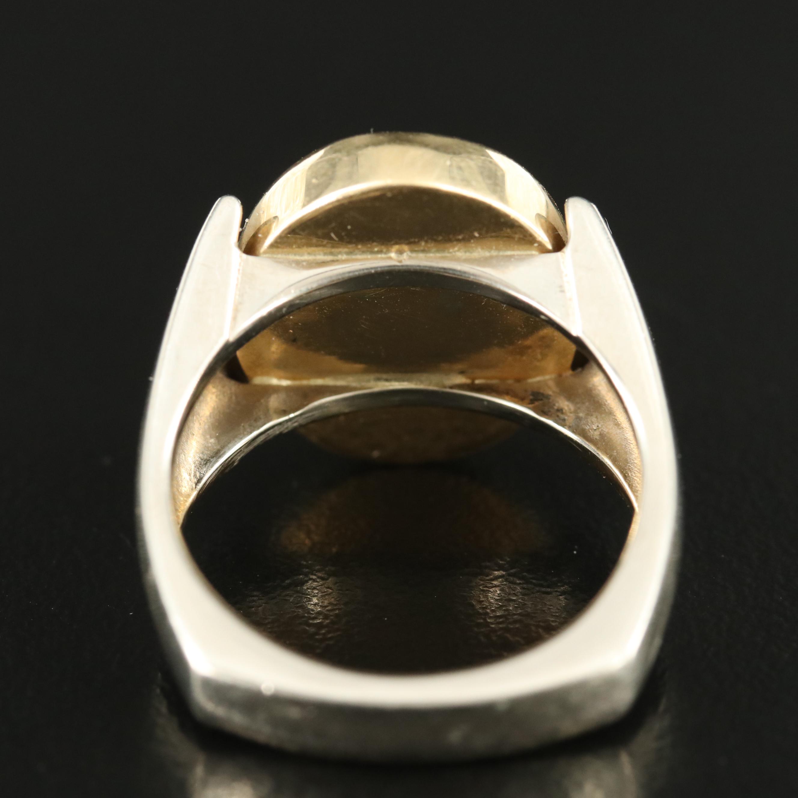 18K Two-Tone Opal Doublet Ring