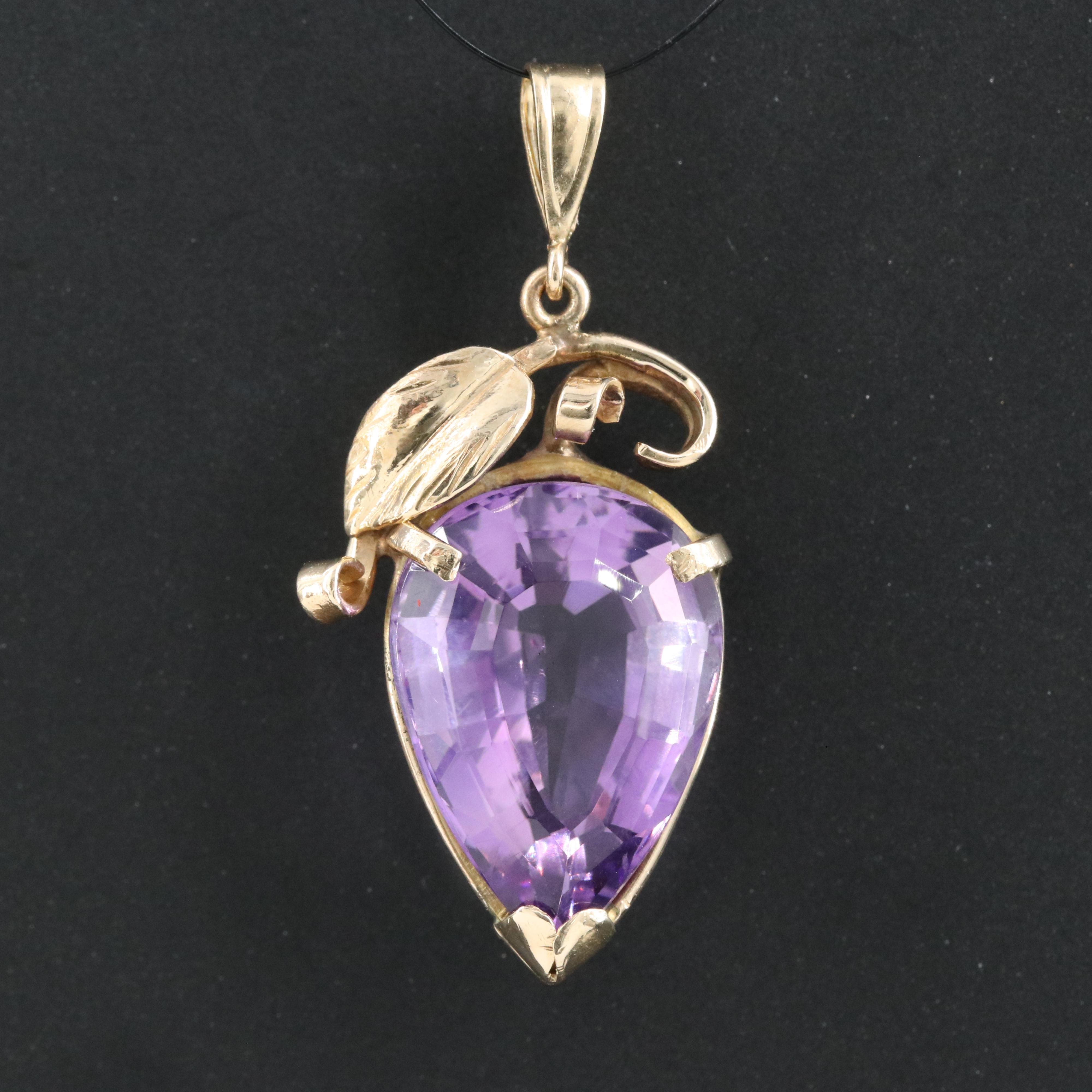 14K Amethyst Pendant