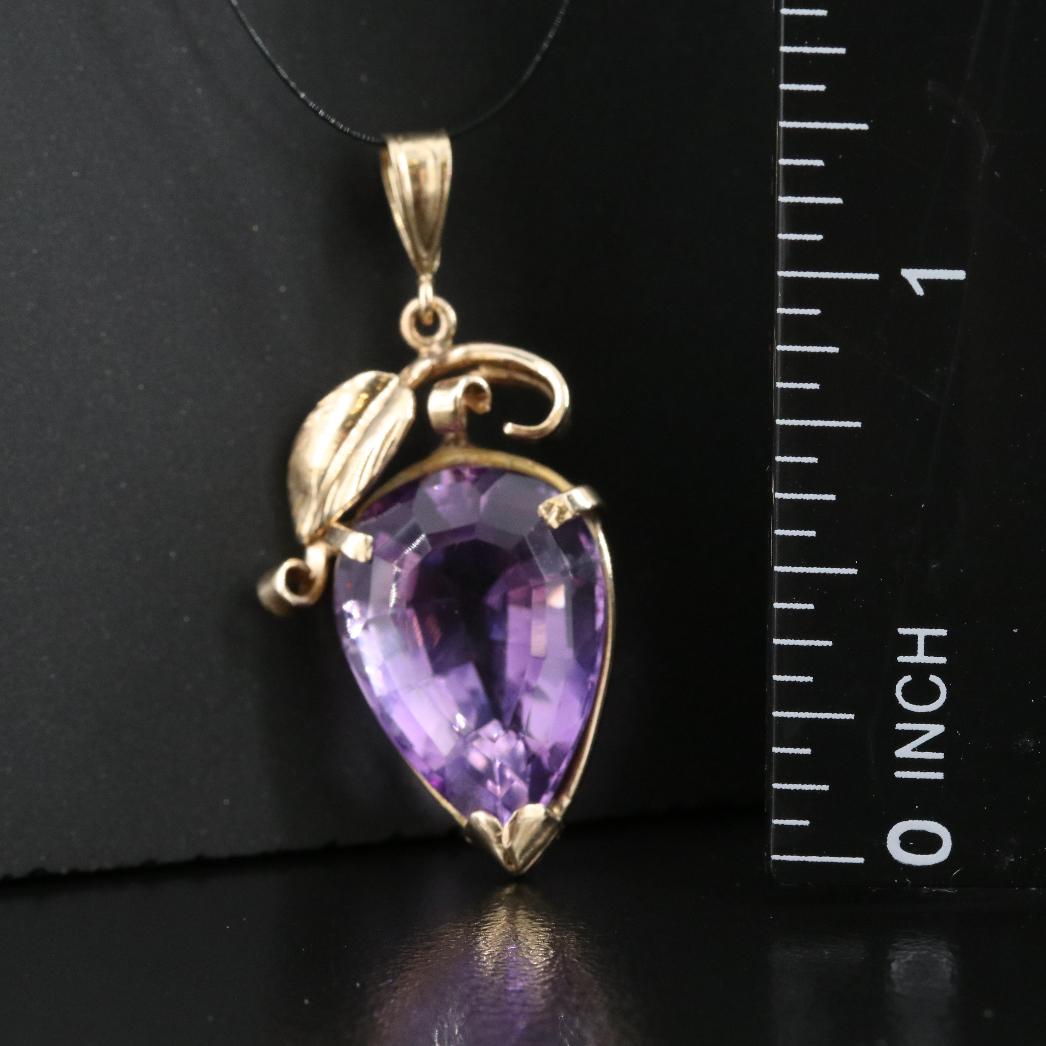14K Amethyst Pendant