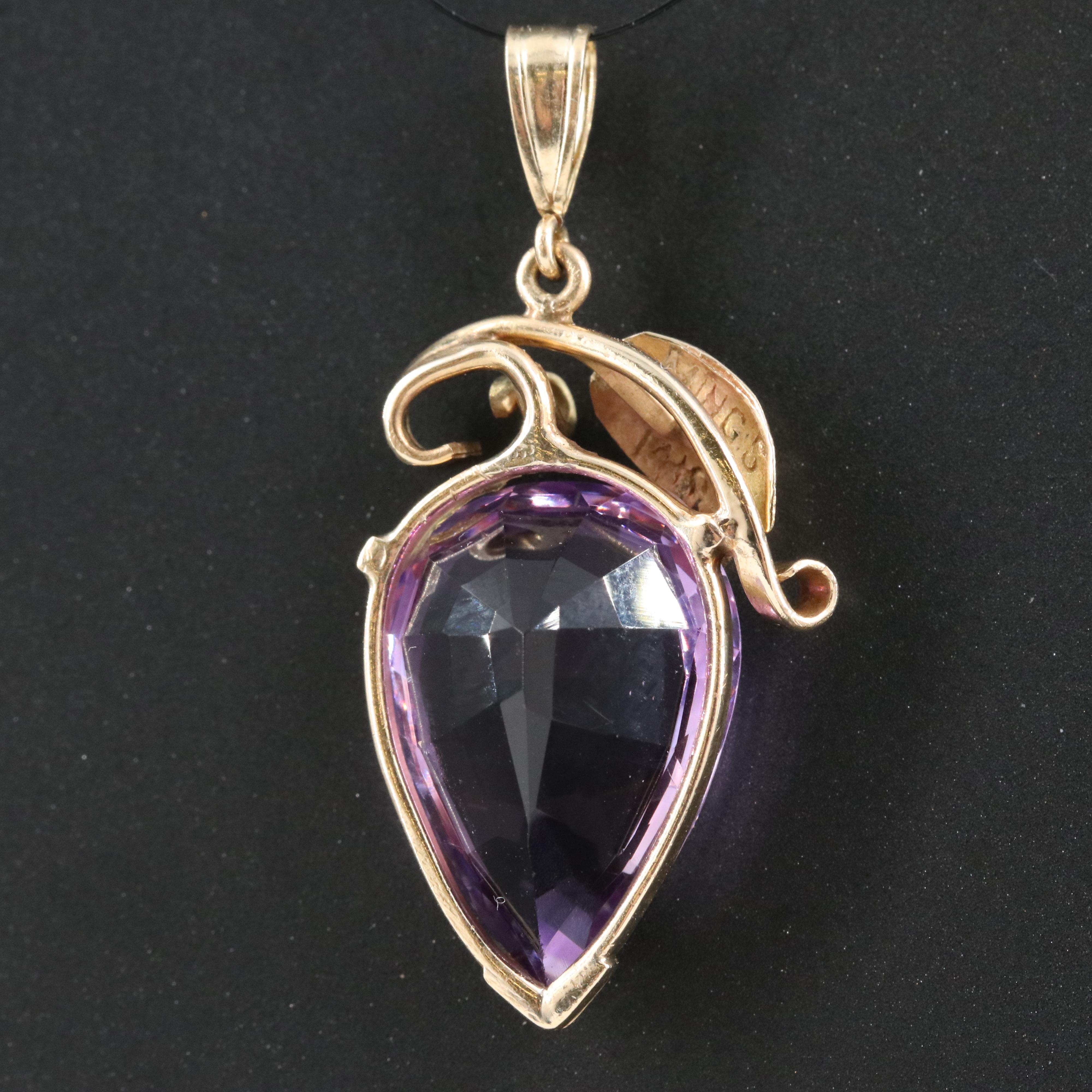 14K Amethyst Pendant