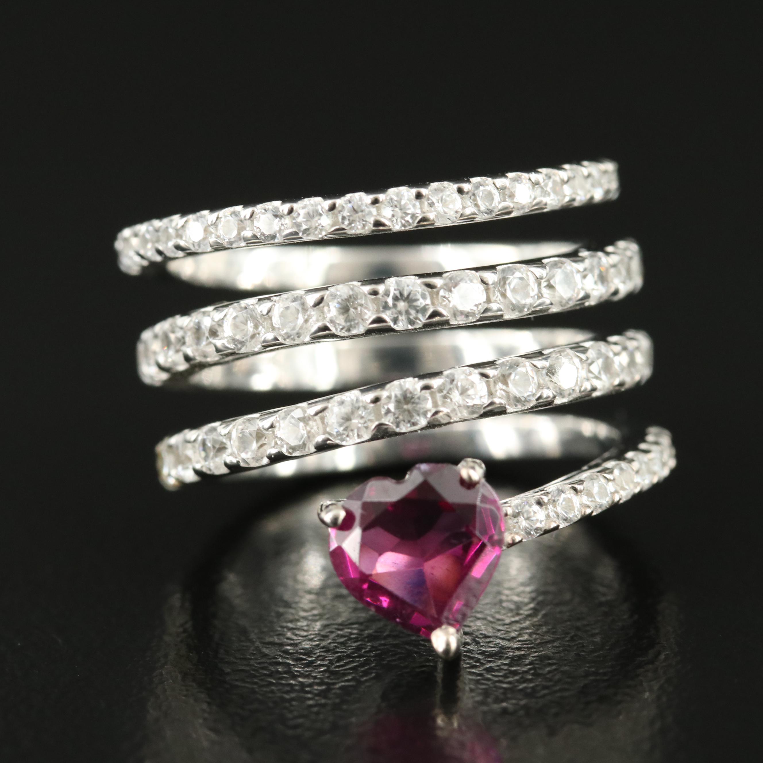 Sterling Garnet and Zircon Wrap Ring