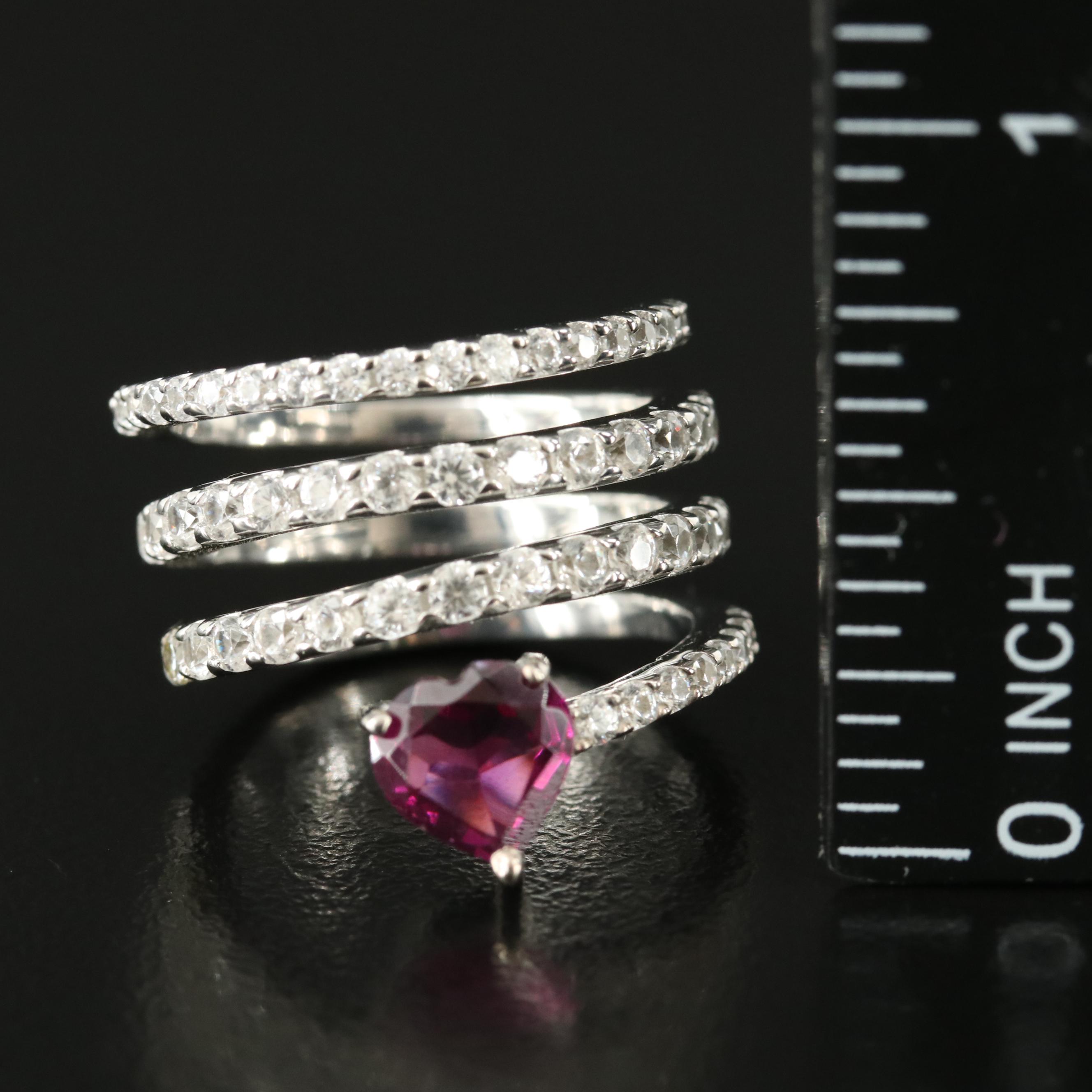 Sterling Garnet and Zircon Wrap Ring