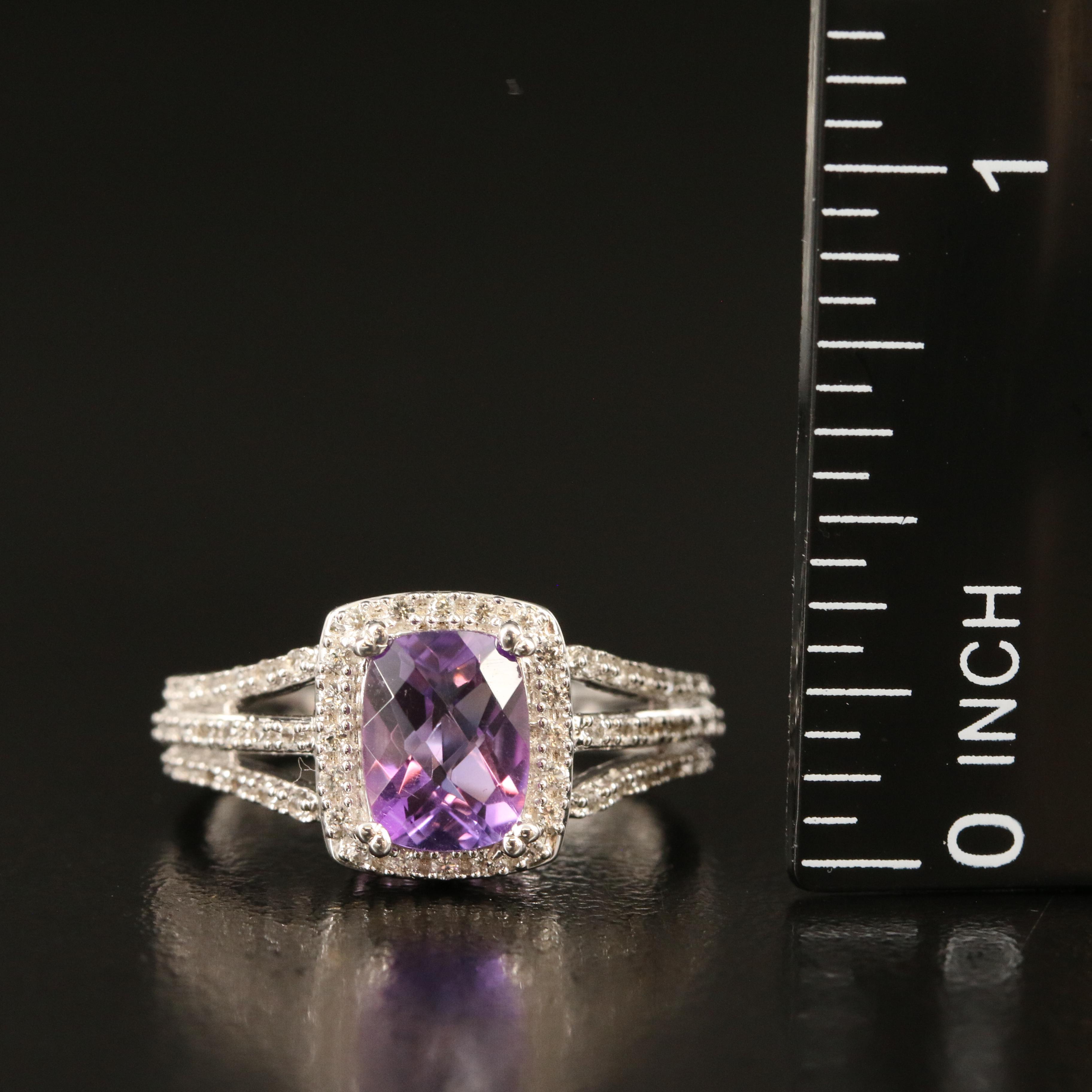 Sterling Amethyst and Sapphire Ring