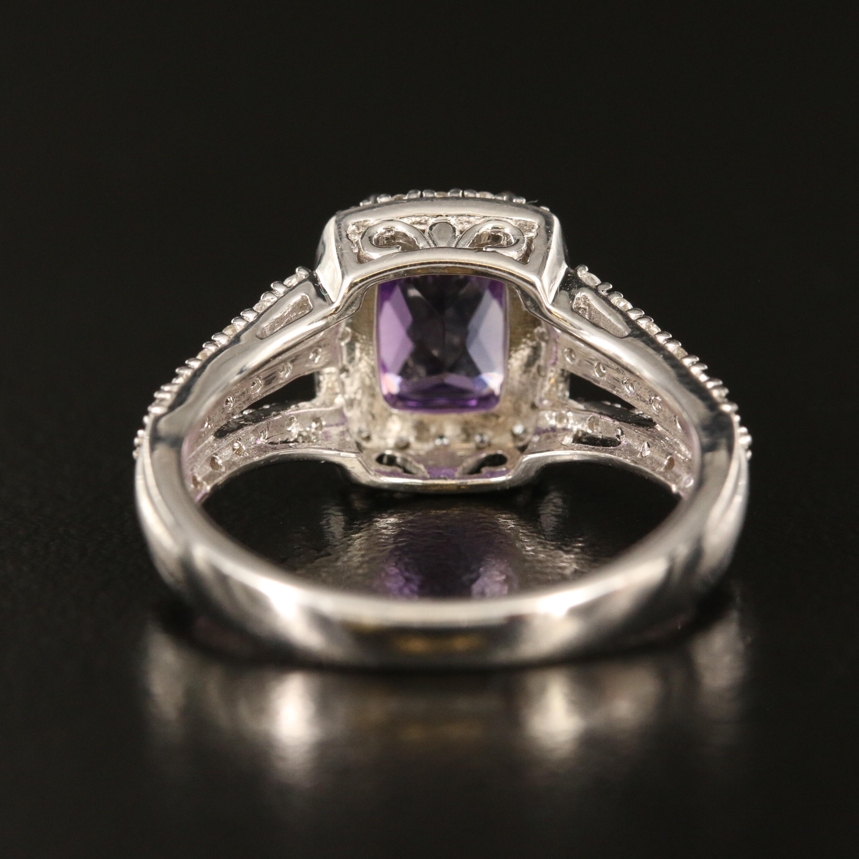 Sterling Amethyst and Sapphire Ring
