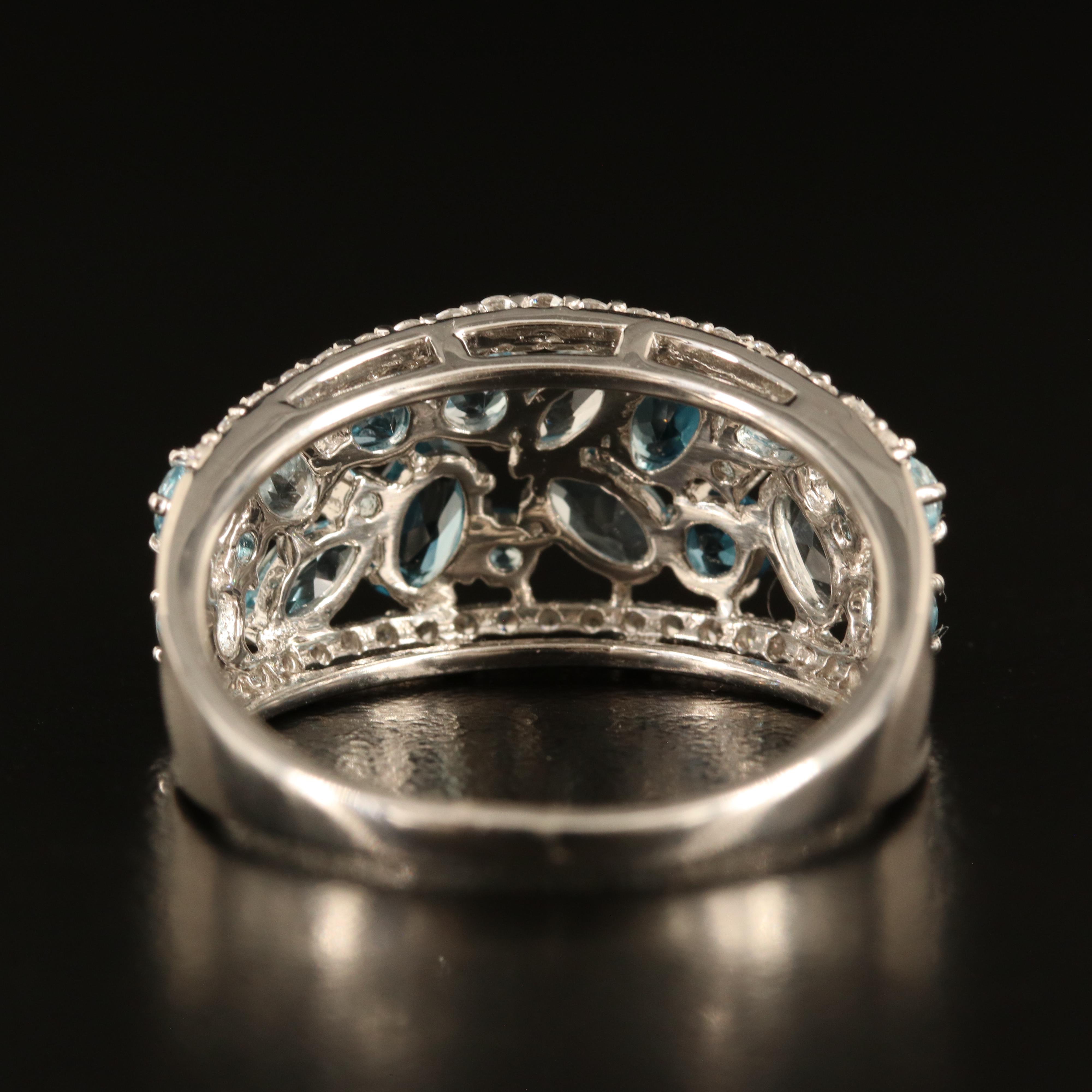 Sterling Topaz and Cubic Zirconia Ring