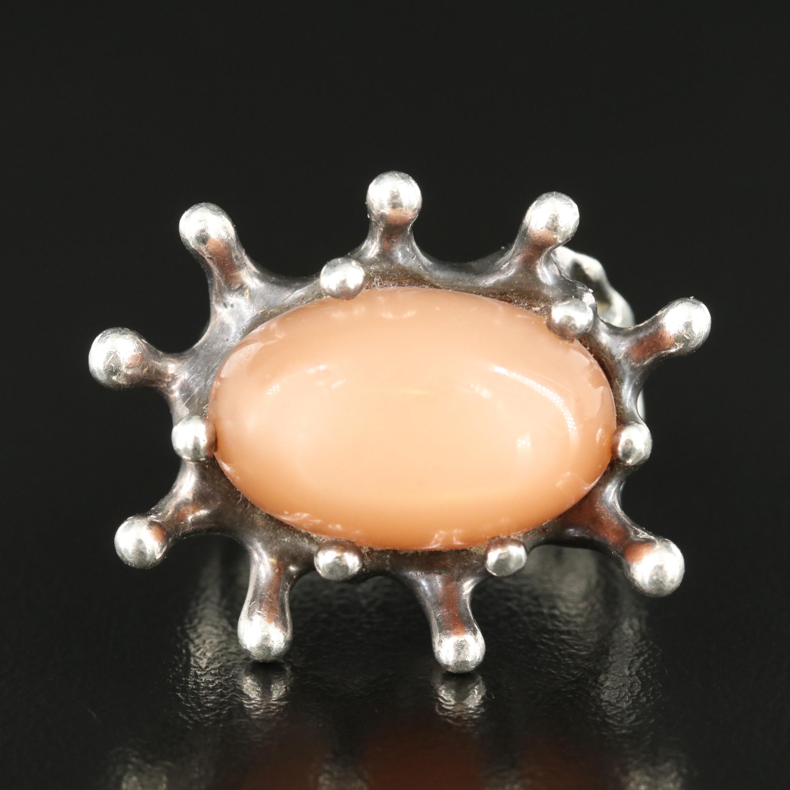 Sterling Moonstone Biomorphic Ring