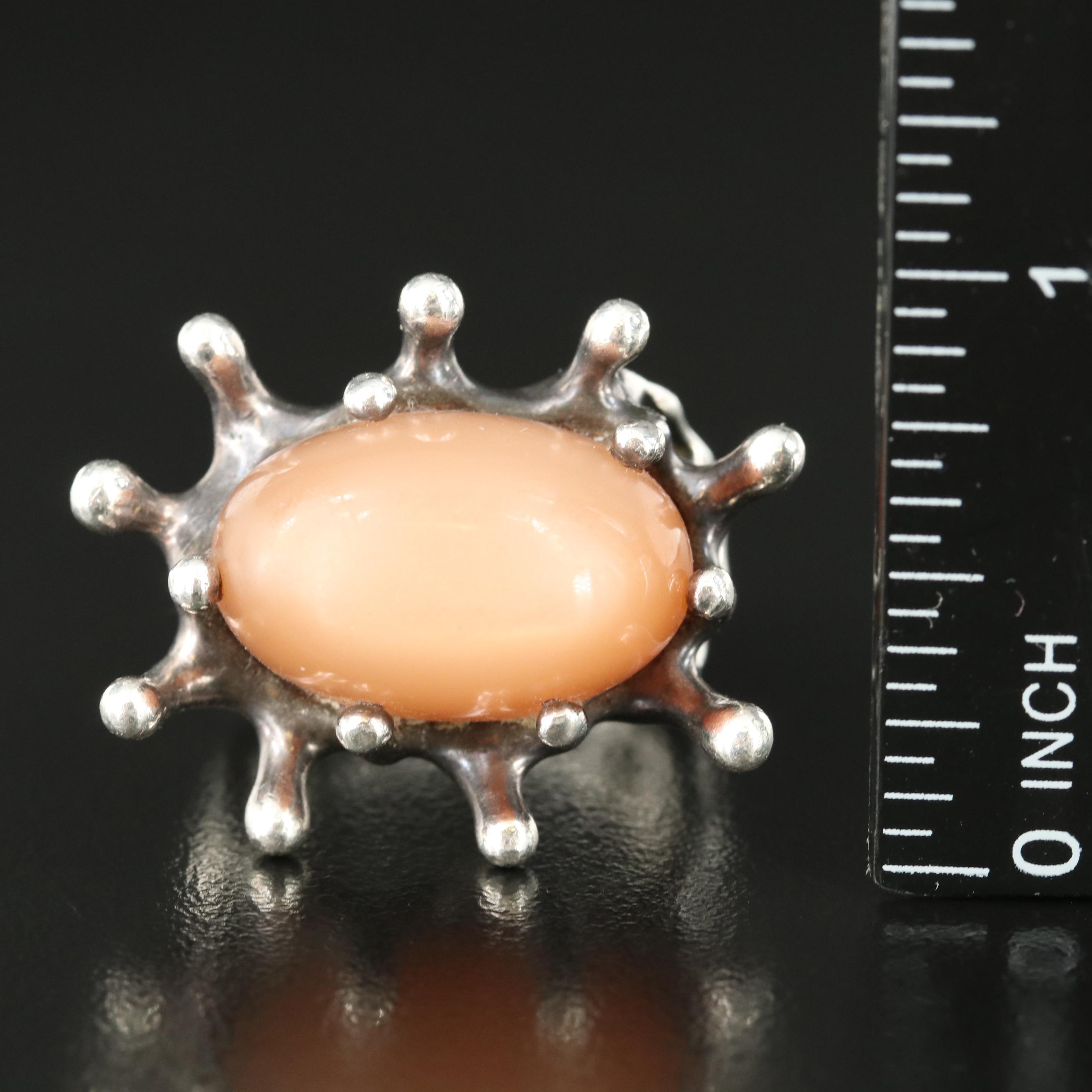 Sterling Moonstone Biomorphic Ring