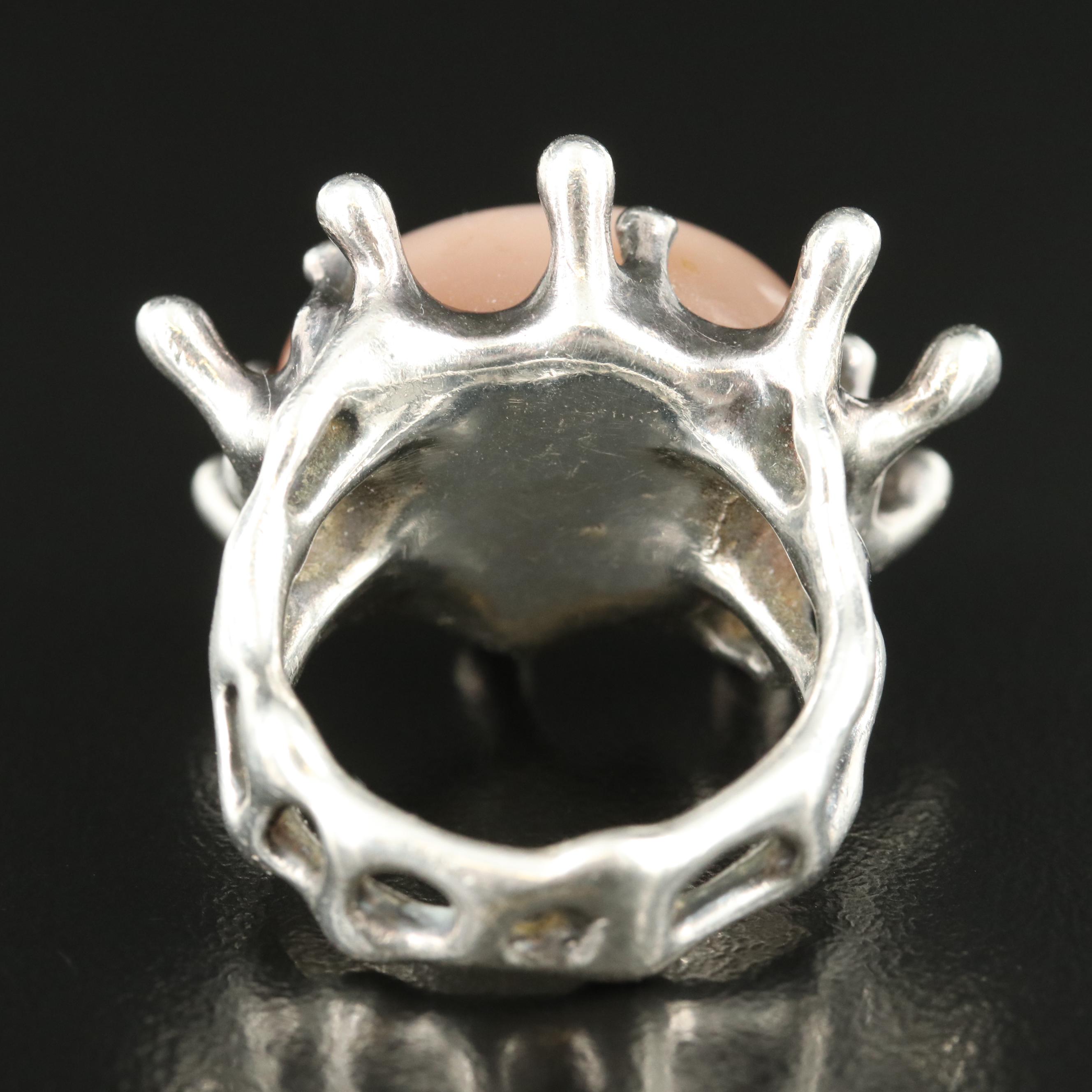 Sterling Moonstone Biomorphic Ring