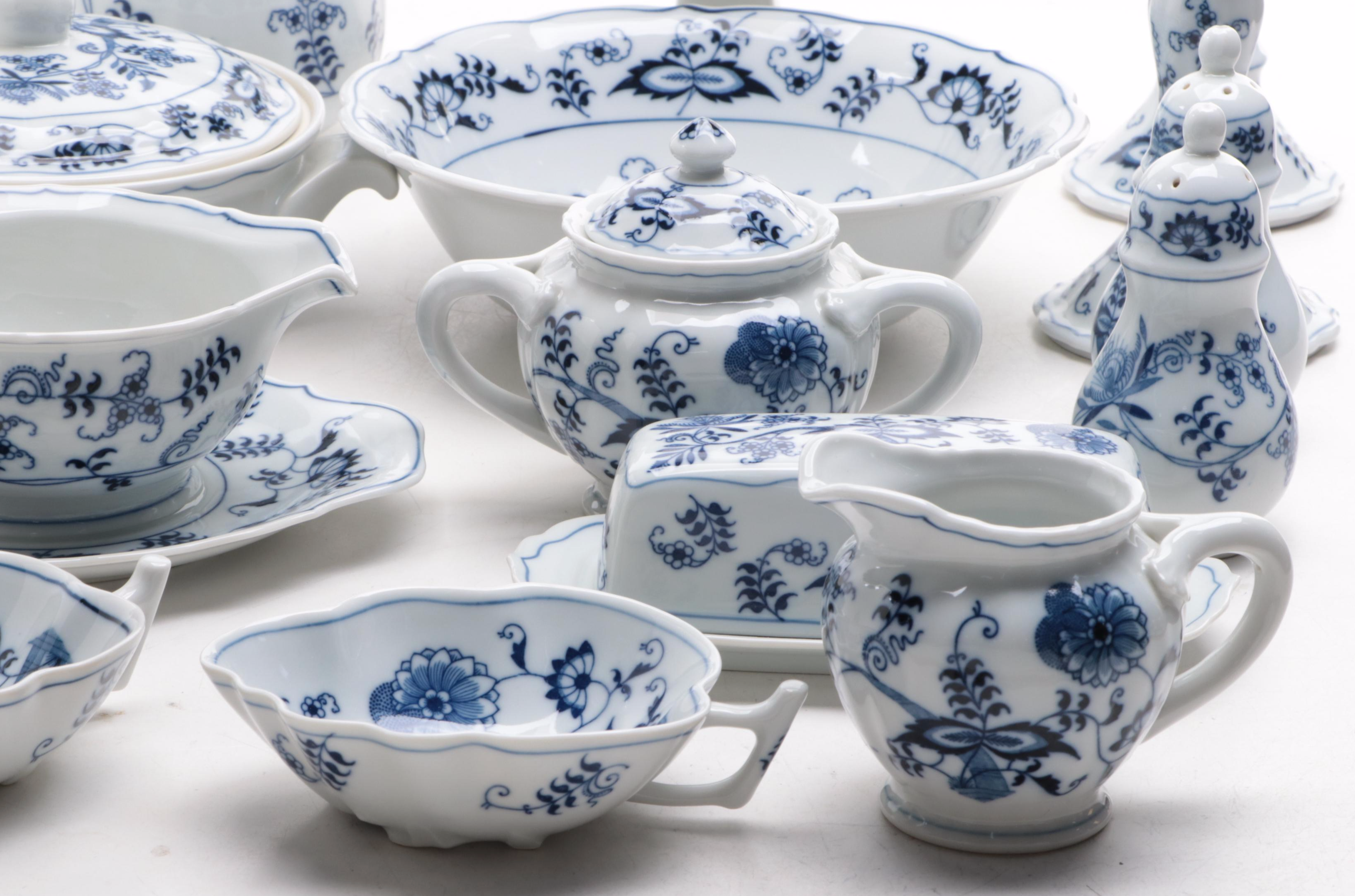 Japanese Blue Danube Candy Dish and More with Other Porcelain Serveware