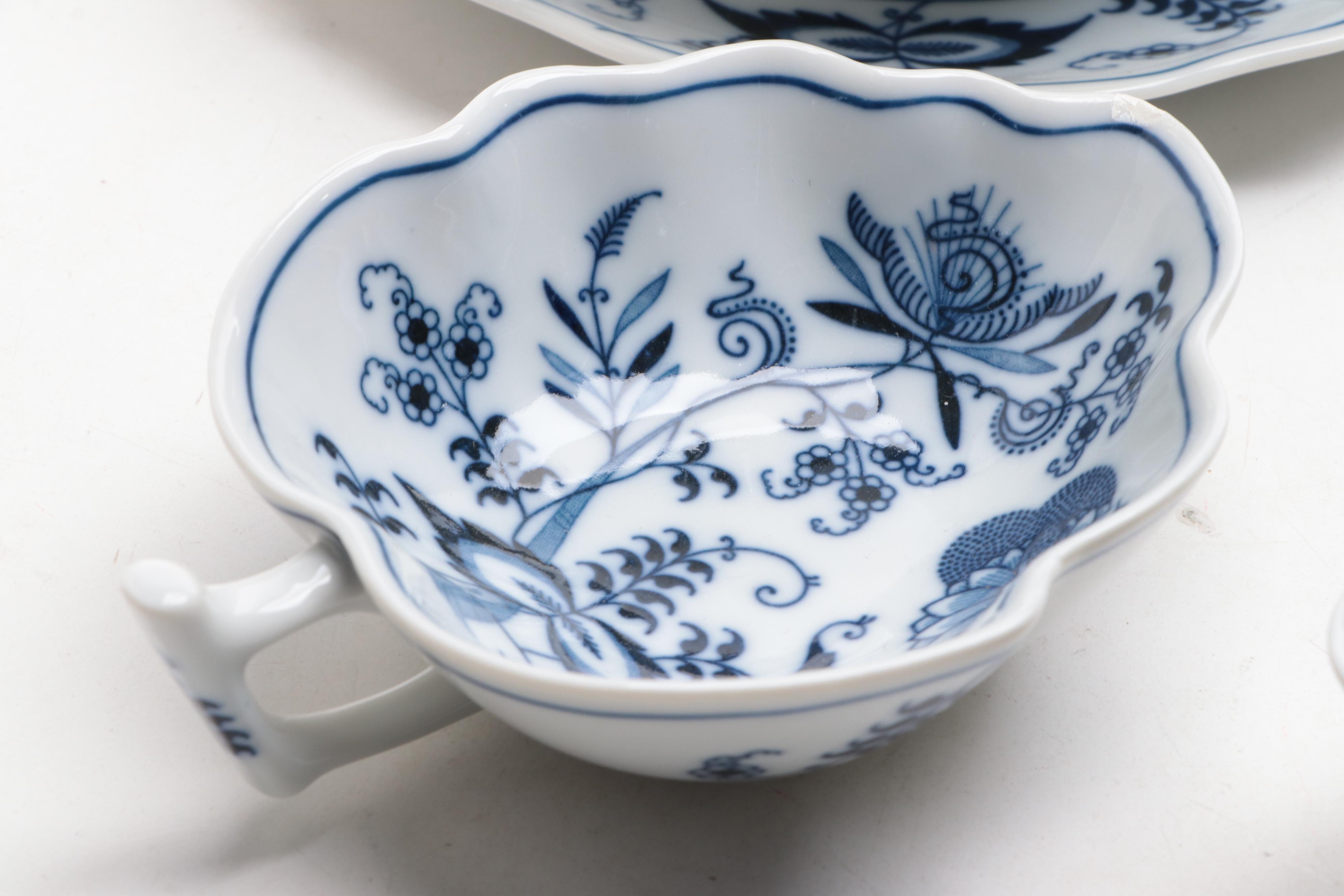 Japanese Blue Danube Candy Dish and More with Other Porcelain Serveware
