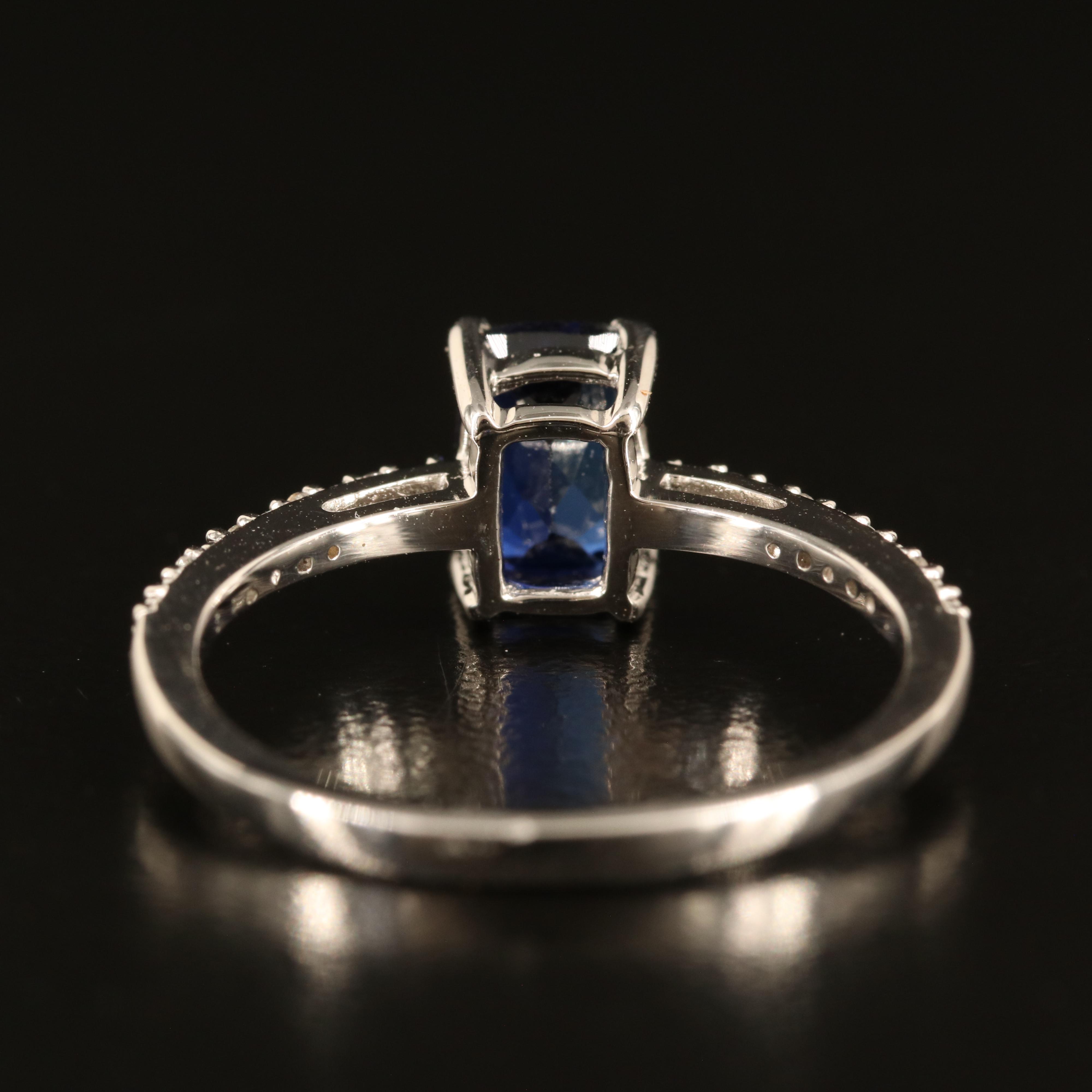 Sterling Sapphire and White Sapphire Ring