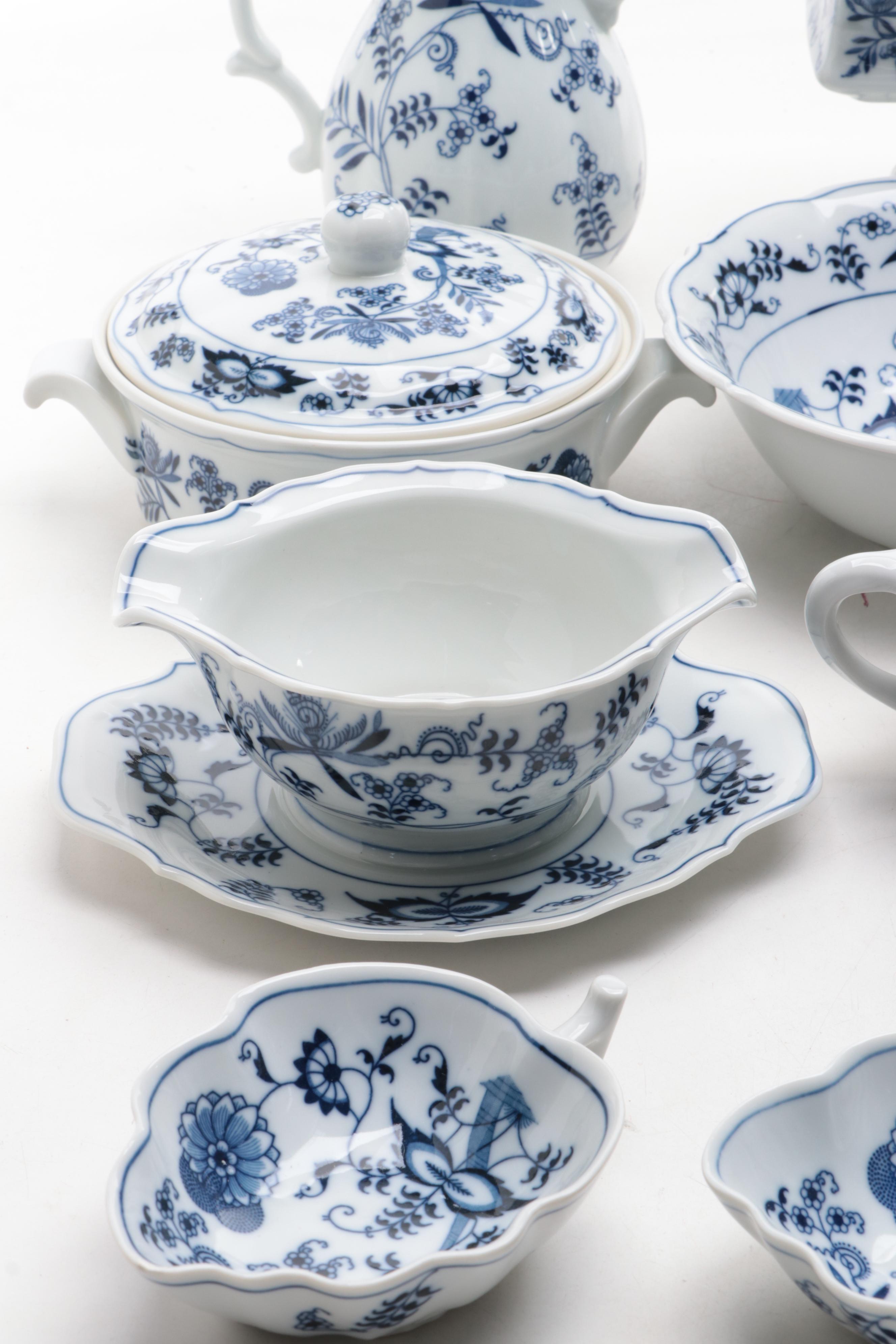 Japanese Blue Danube Candy Dish and More with Other Porcelain Serveware