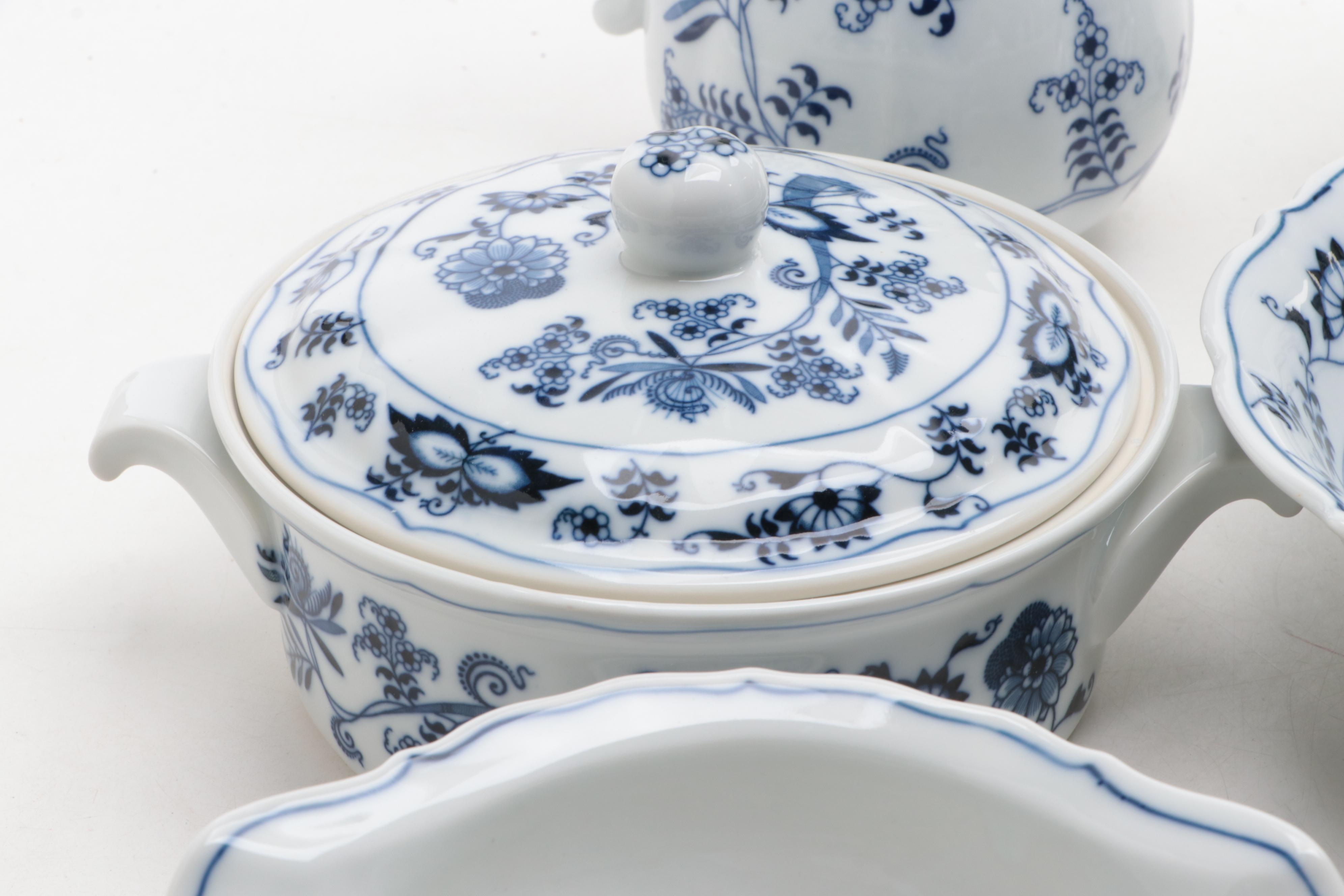 Japanese Blue Danube Candy Dish and More with Other Porcelain Serveware