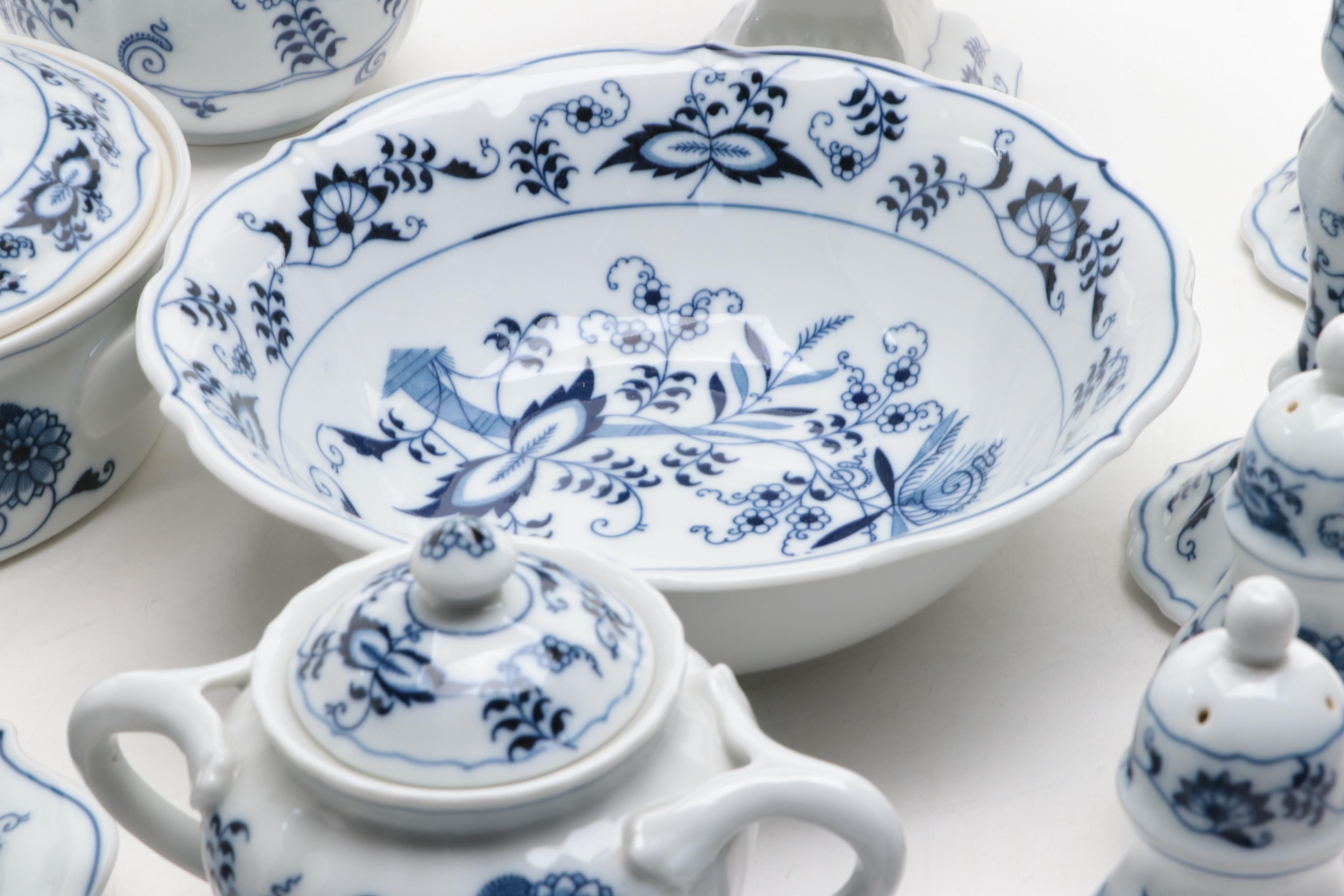 Japanese Blue Danube Candy Dish and More with Other Porcelain Serveware