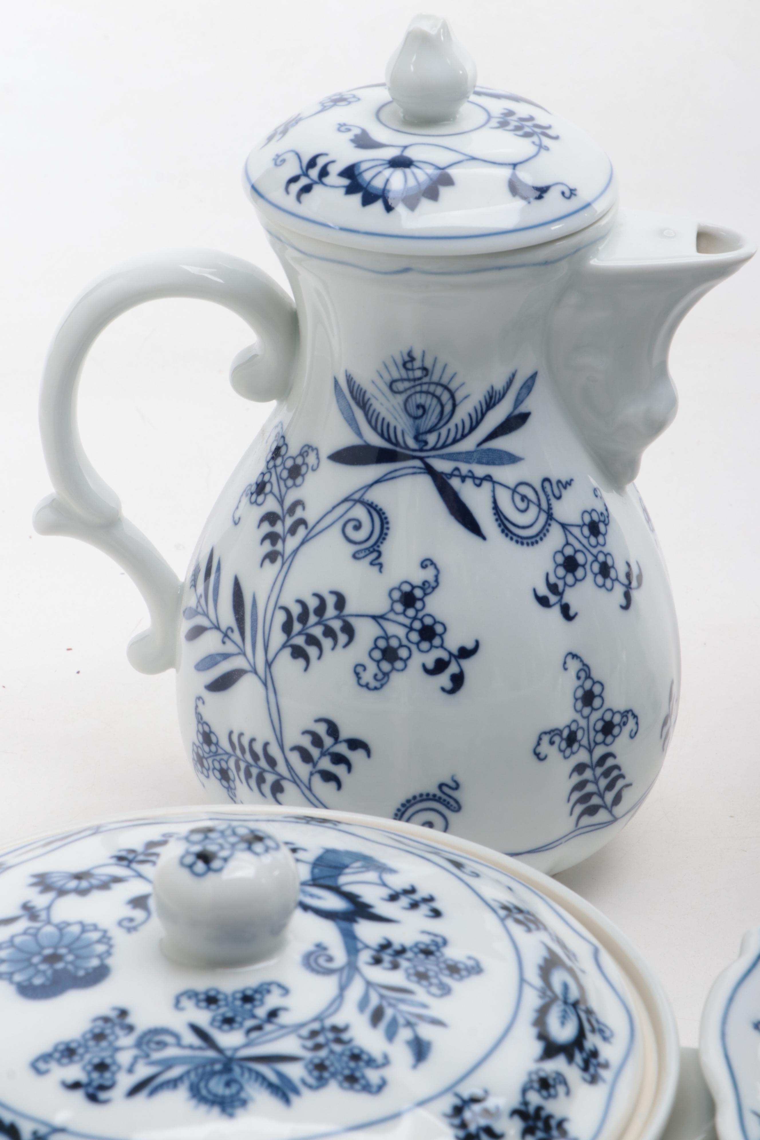 Japanese Blue Danube Candy Dish and More with Other Porcelain Serveware