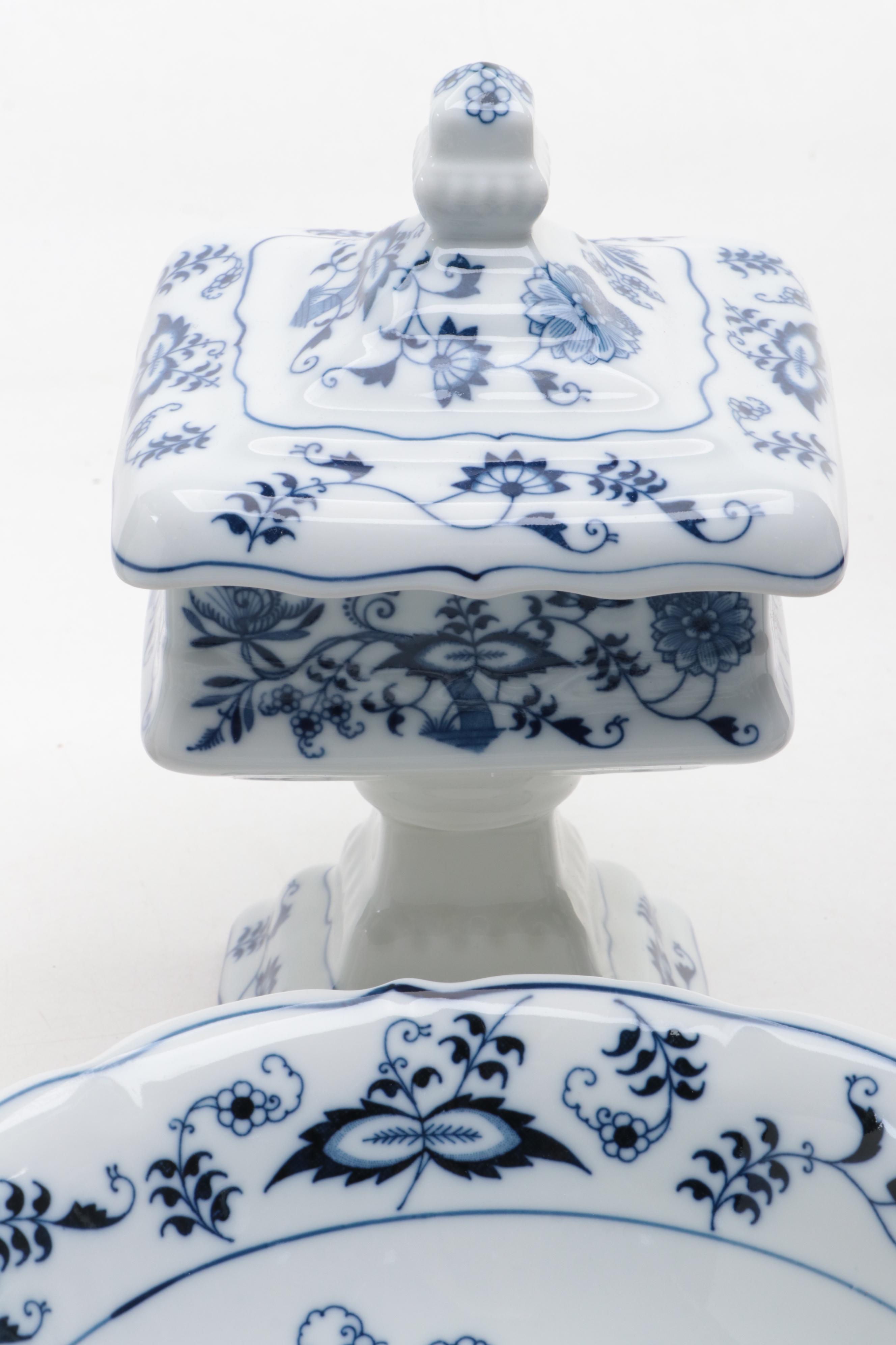 Japanese Blue Danube Candy Dish and More with Other Porcelain Serveware