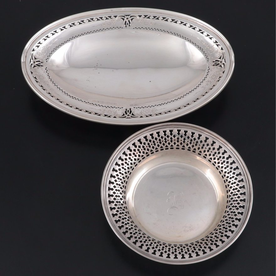 Redlich  and Other Sterling Silver Pierced Rim Serving Bowls