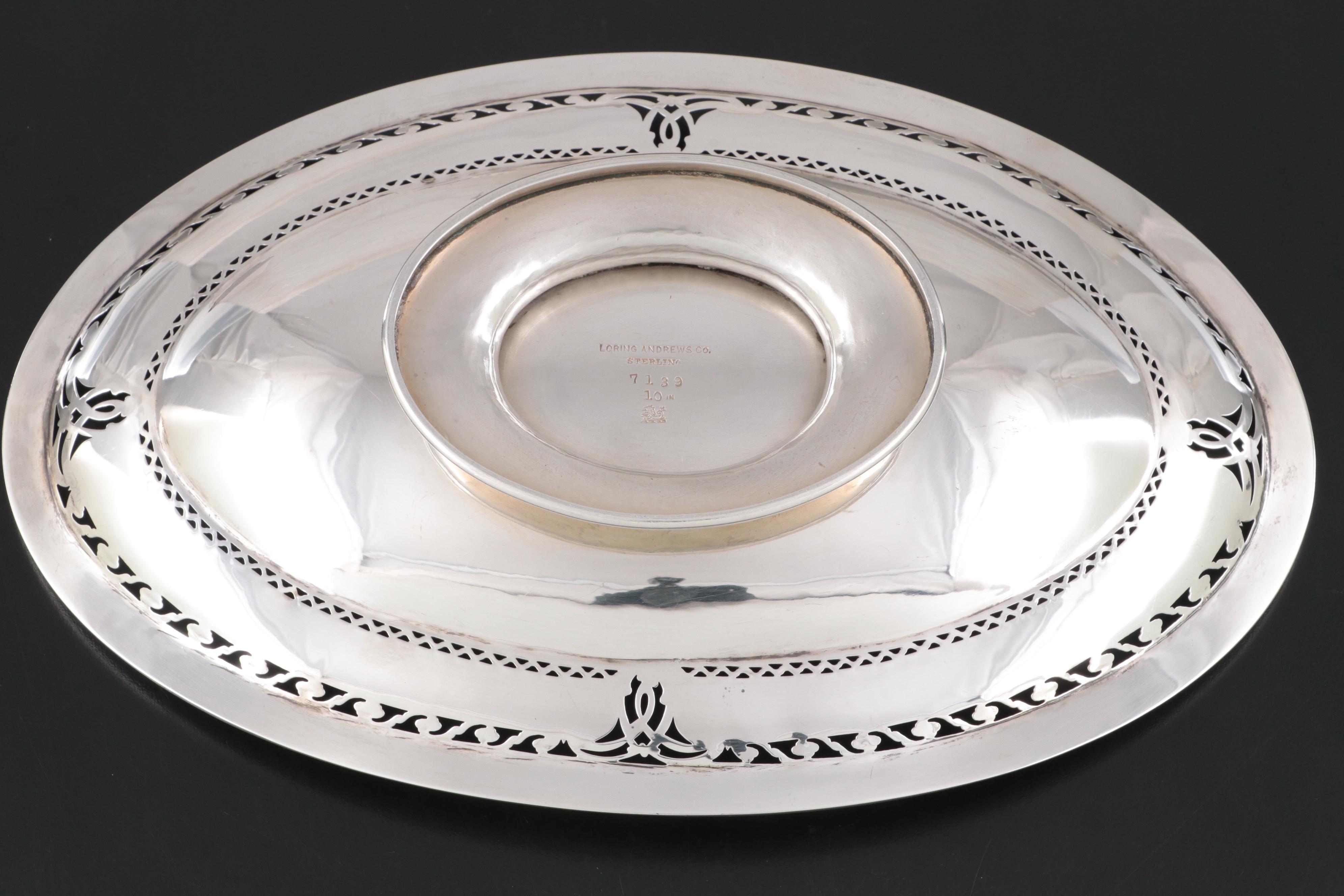 Redlich  and Other Sterling Silver Pierced Rim Serving Bowls