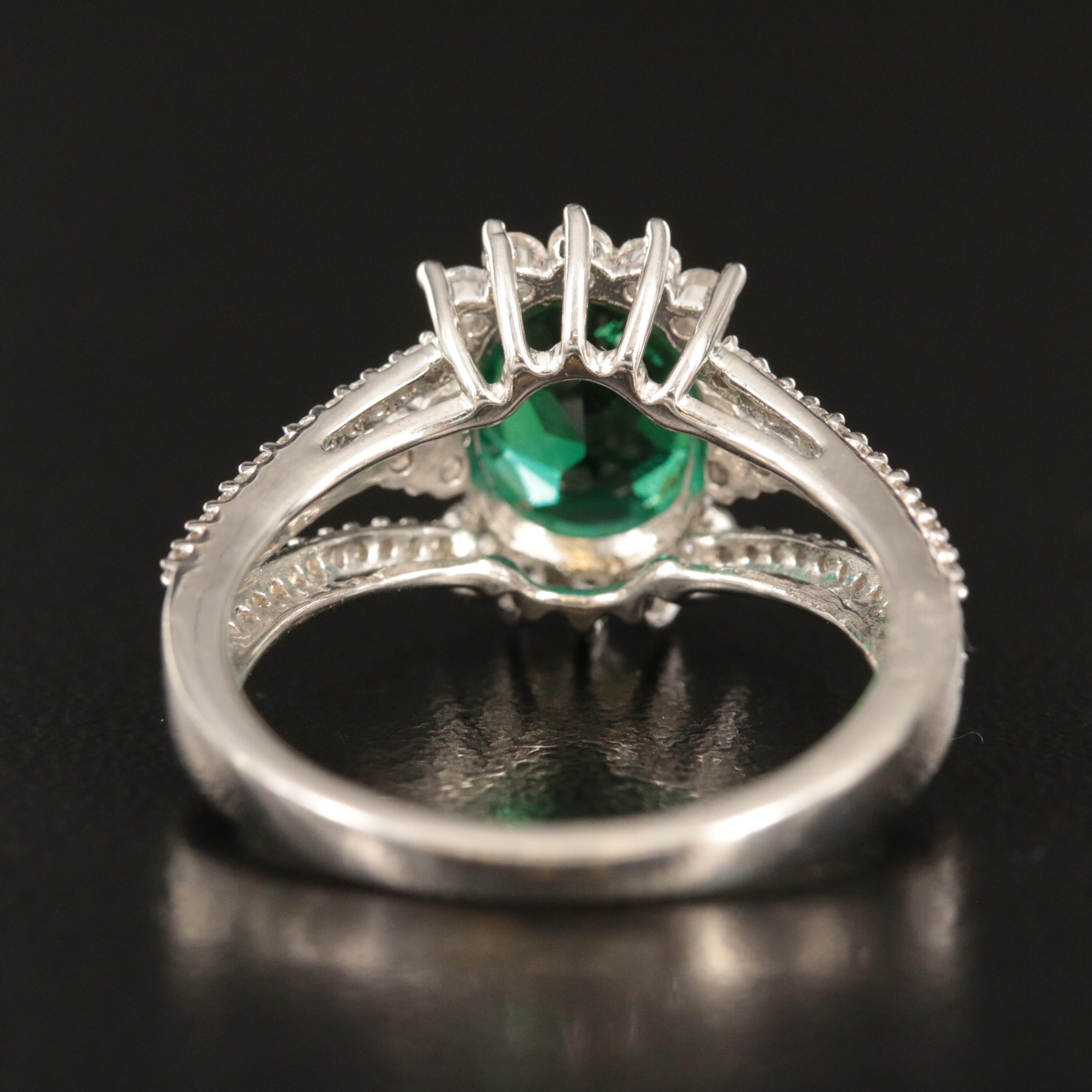 Sterling Emerald and Sapphire Ring