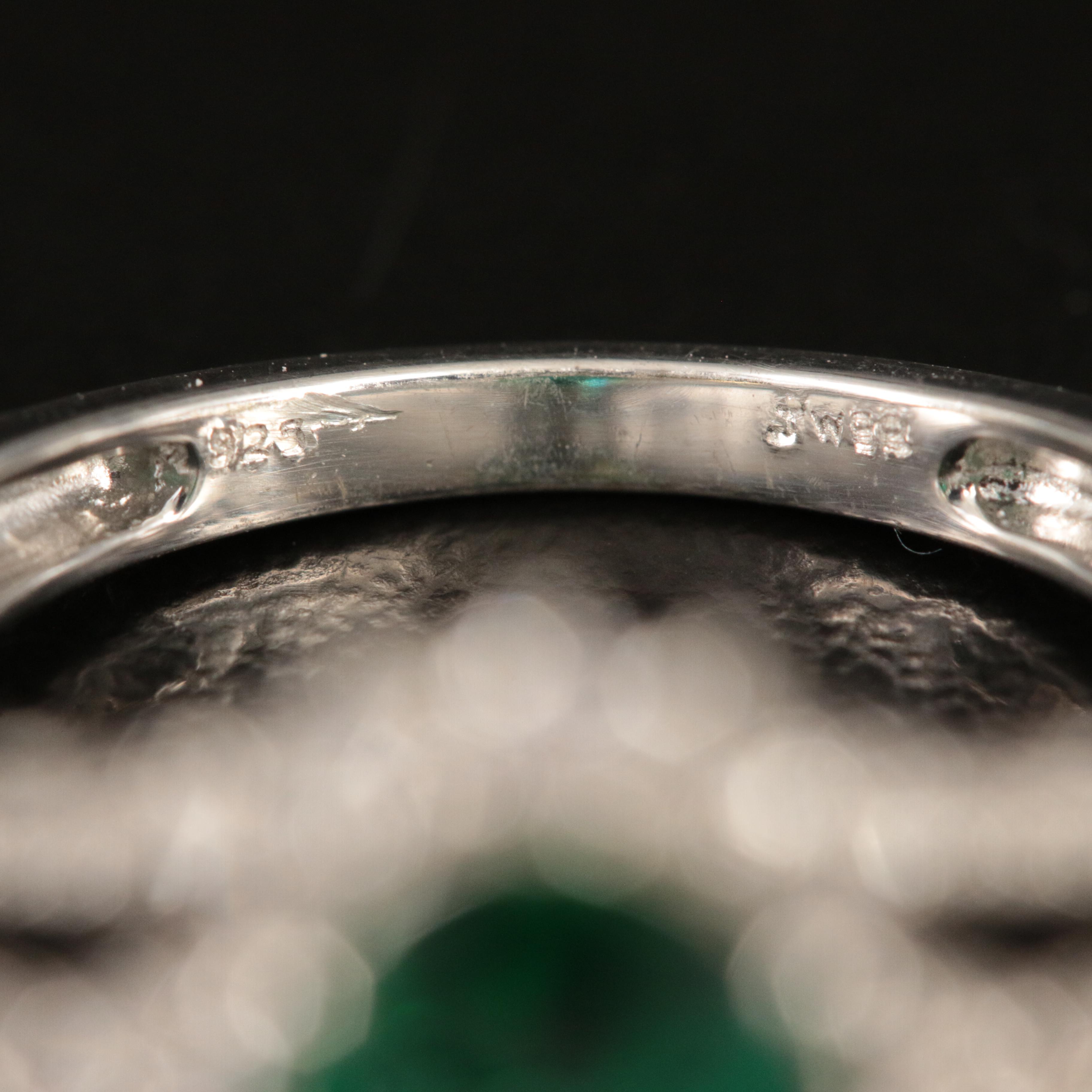 Sterling Emerald and Sapphire Ring