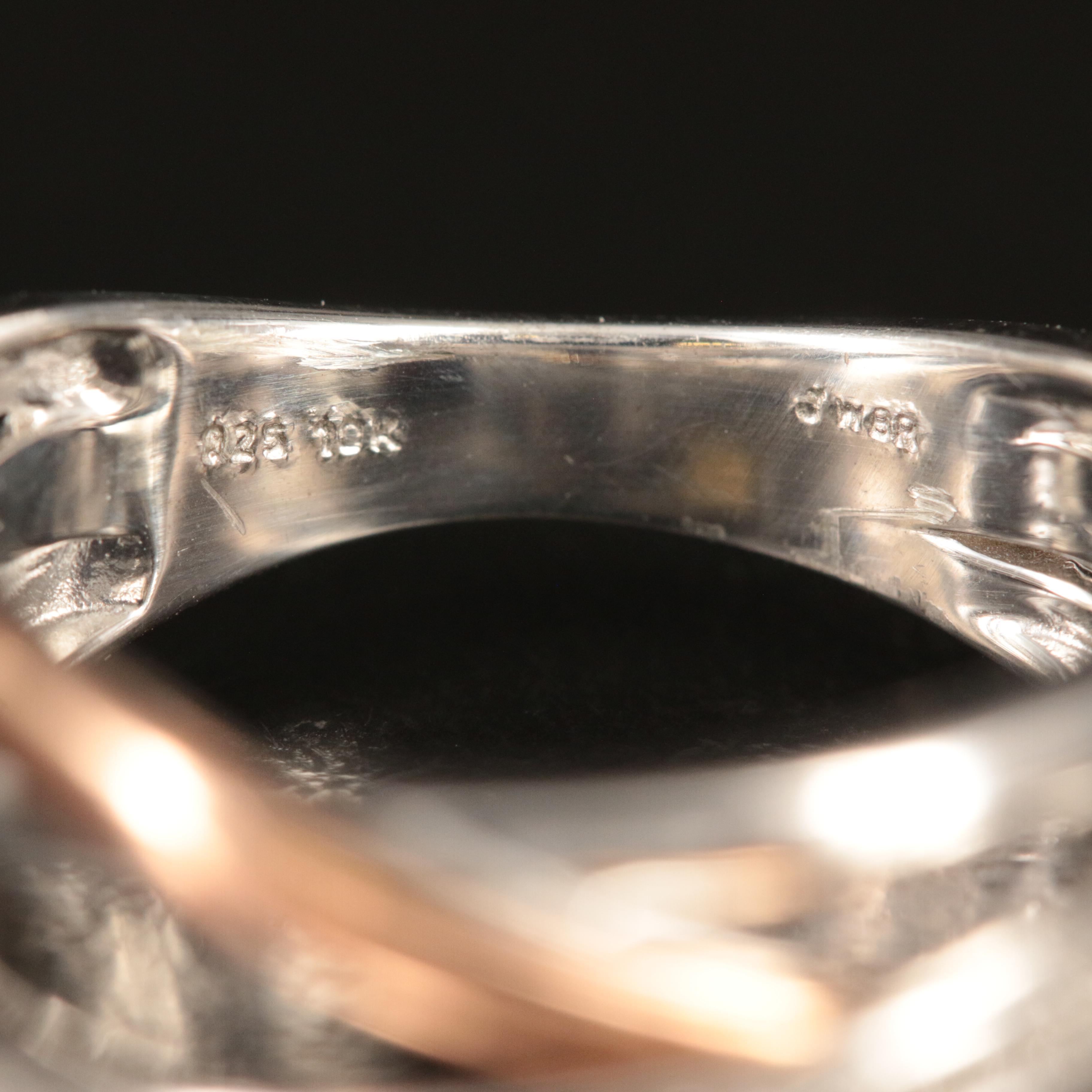 Sterling Topaz Crossover Ring with 10K Rose Gold Accent