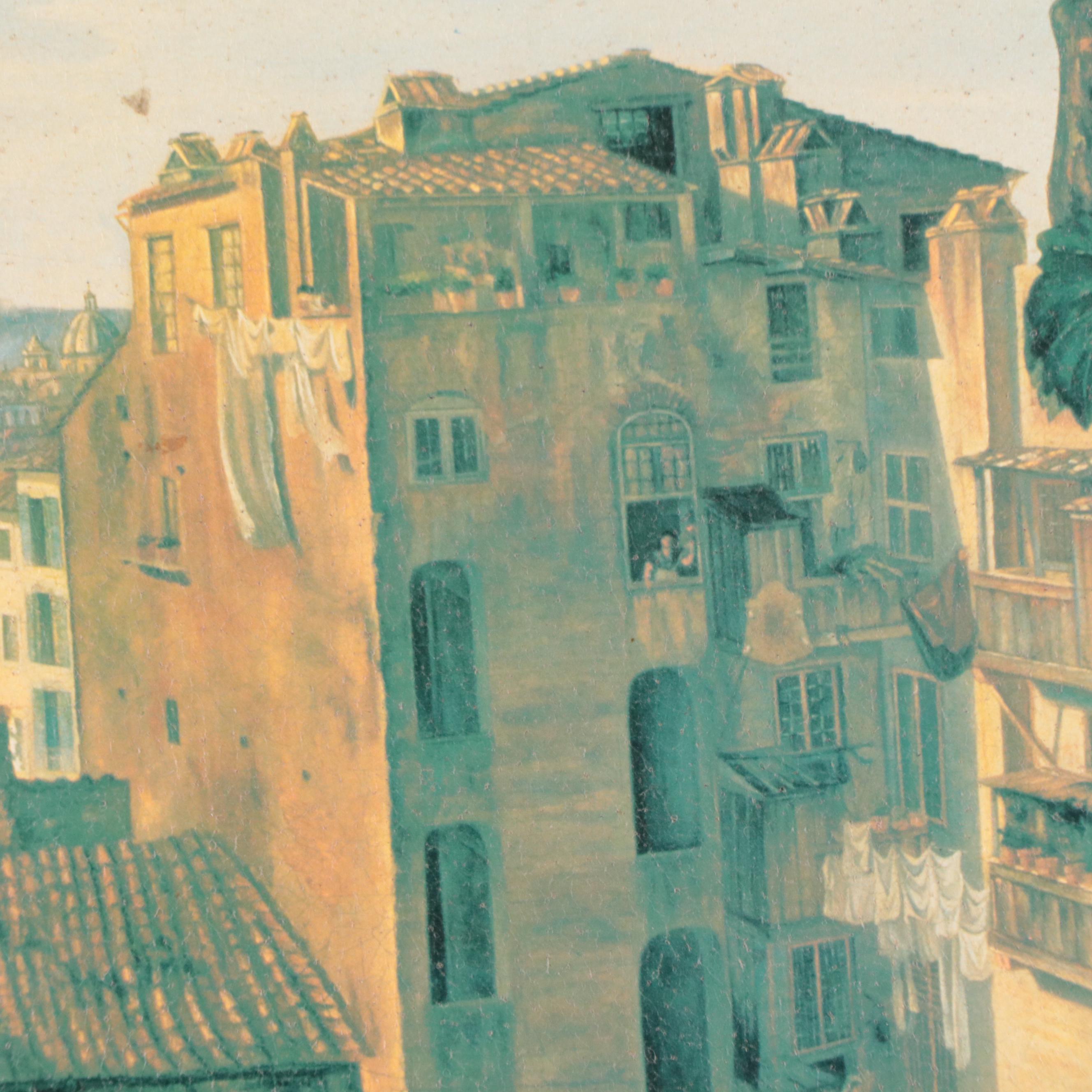 Offset Lithograph of Piazza Barberini