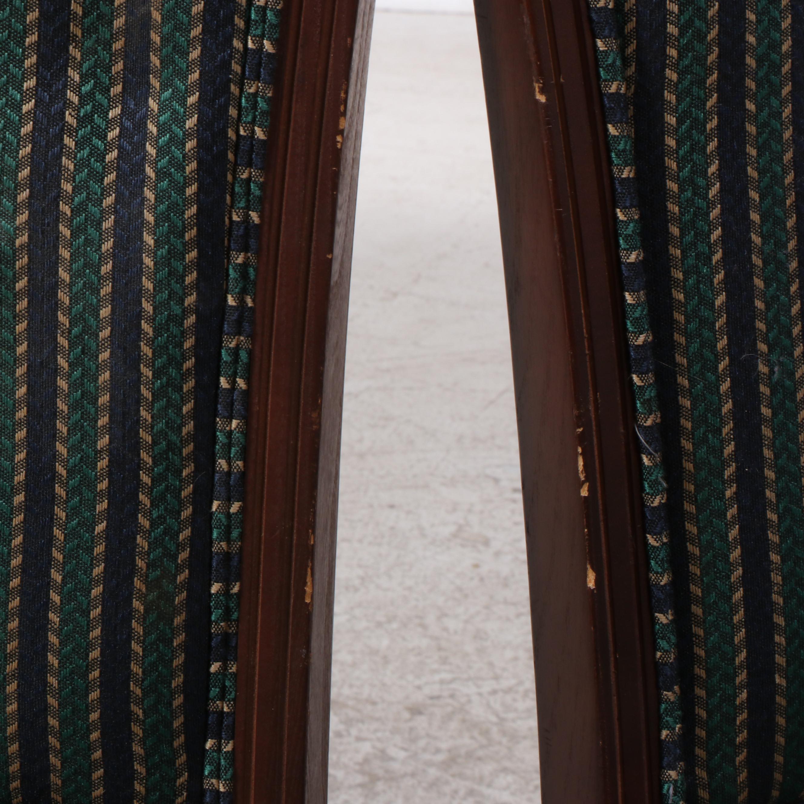 Eight Chippendale Style Custom-Upholstered Hardwood Dining Side Chairs