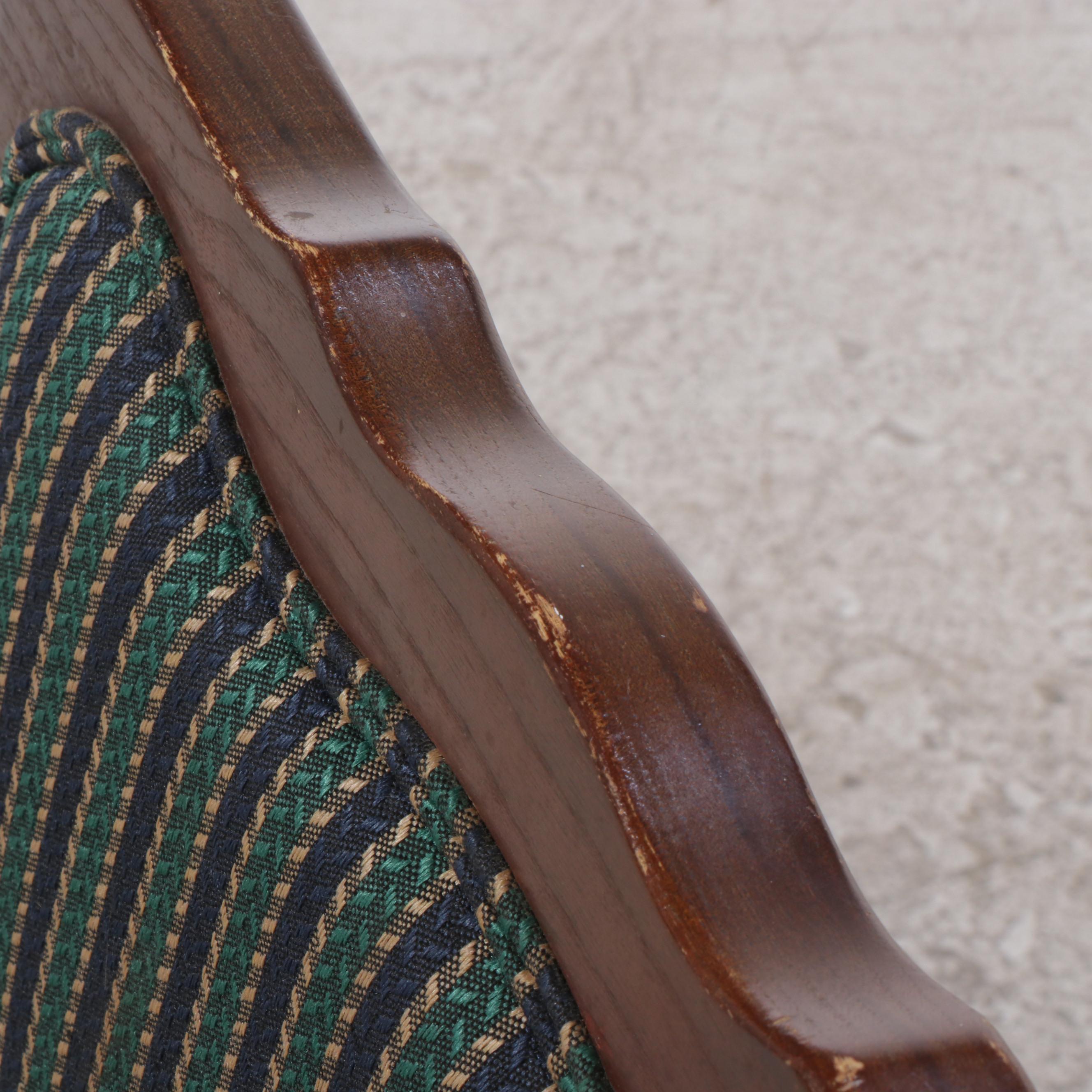 Eight Chippendale Style Custom-Upholstered Hardwood Dining Side Chairs