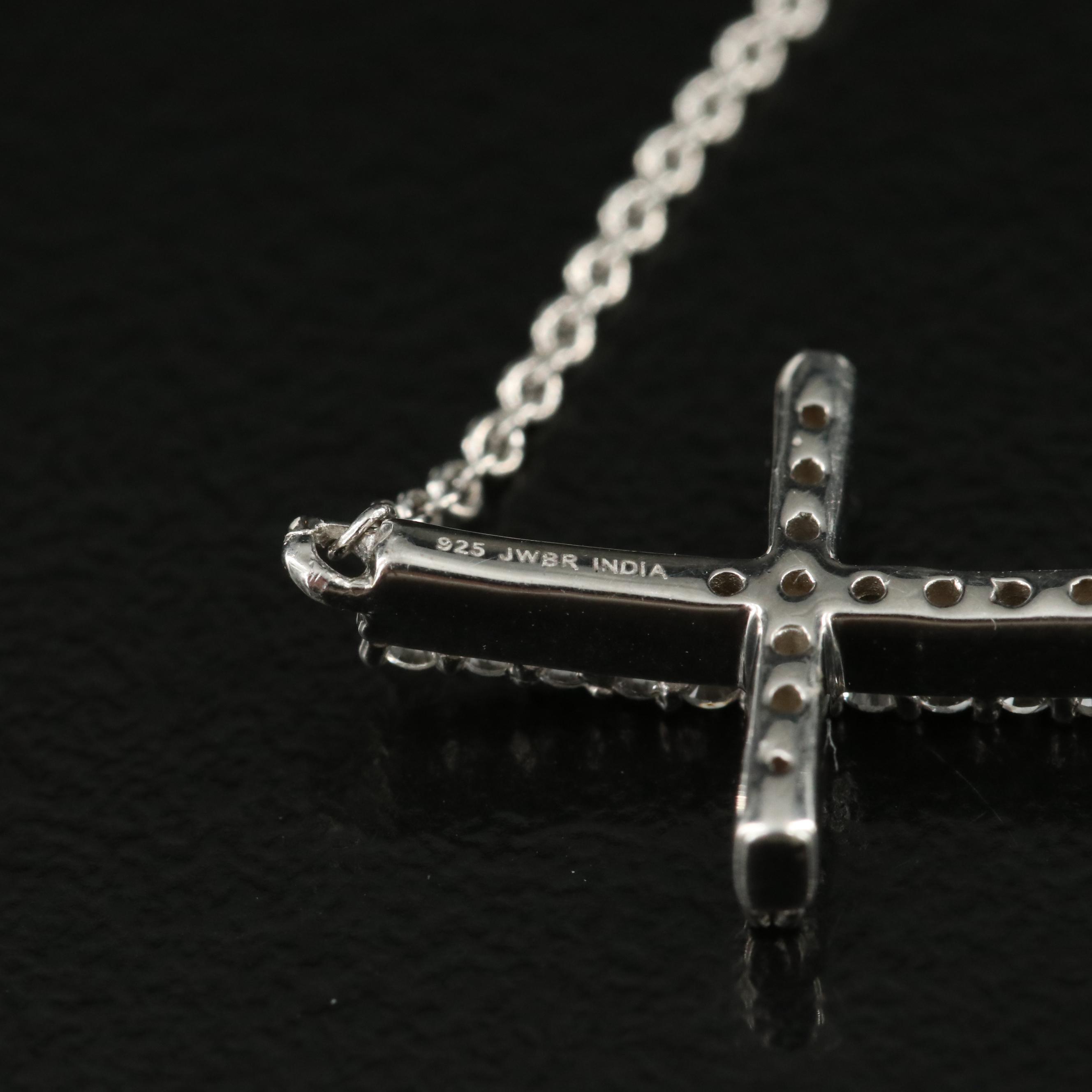 Sterling Sapphire Cross Bracelet