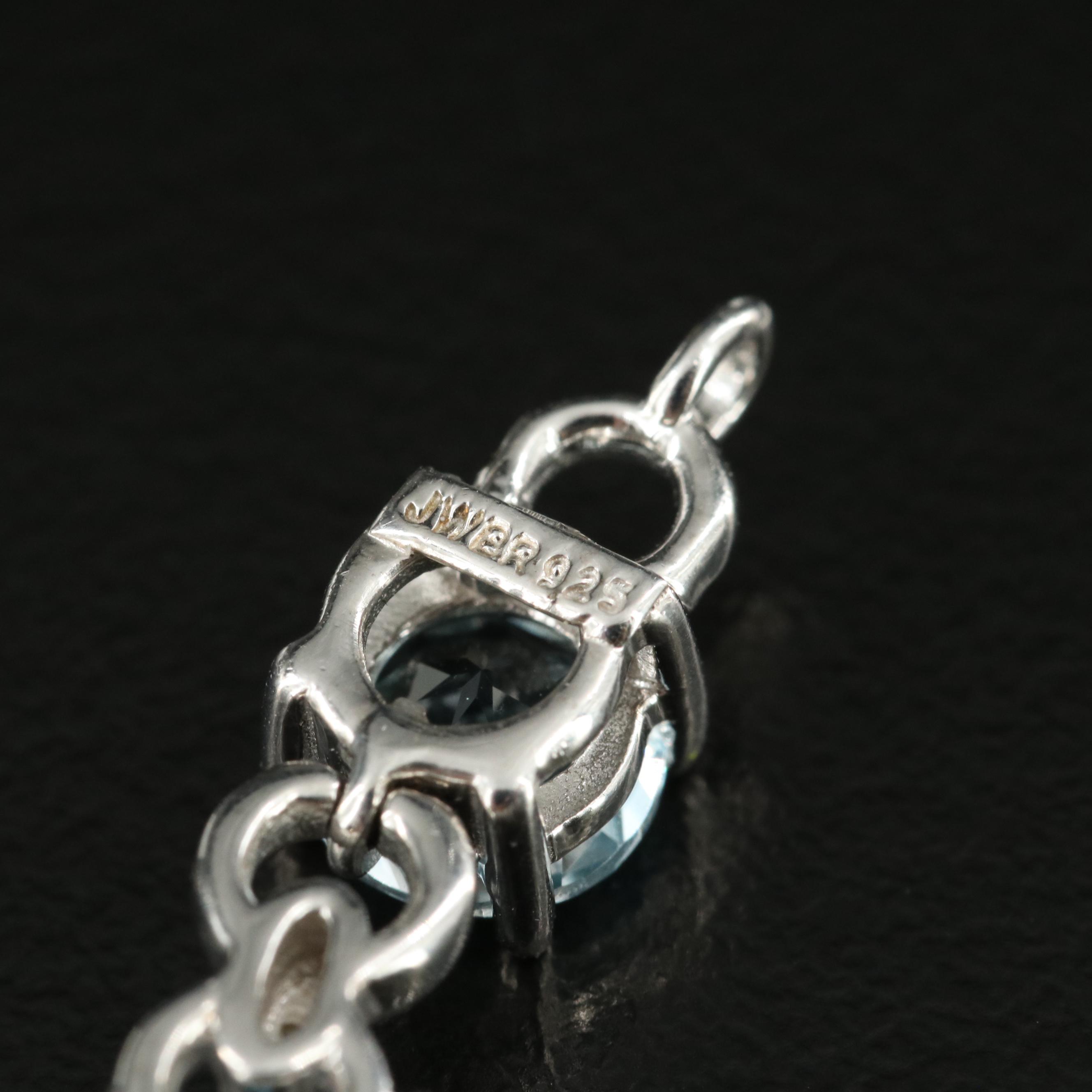 Sterling Topaz and Diamond Bracelet