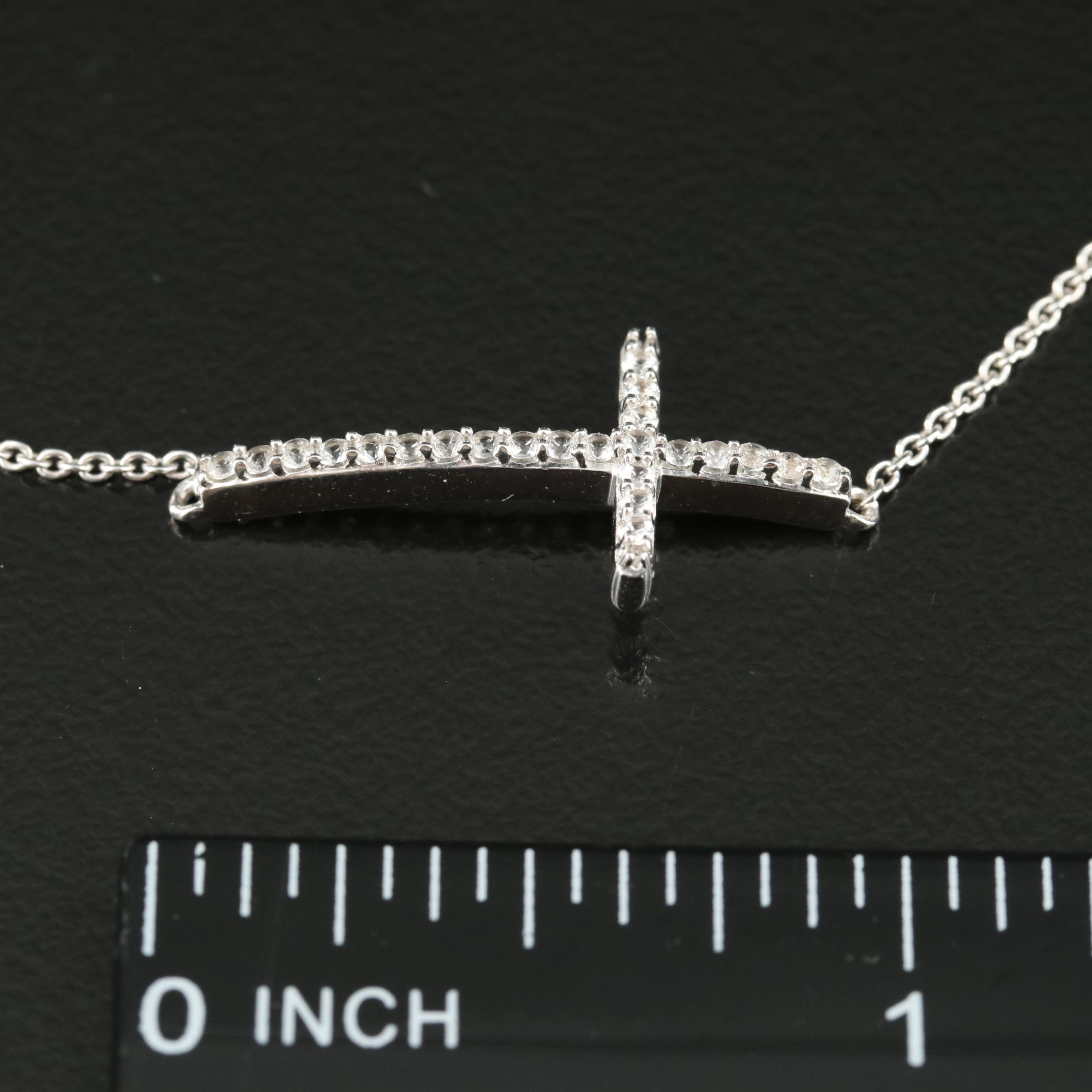 Sterling Sapphire Cross Bracelet