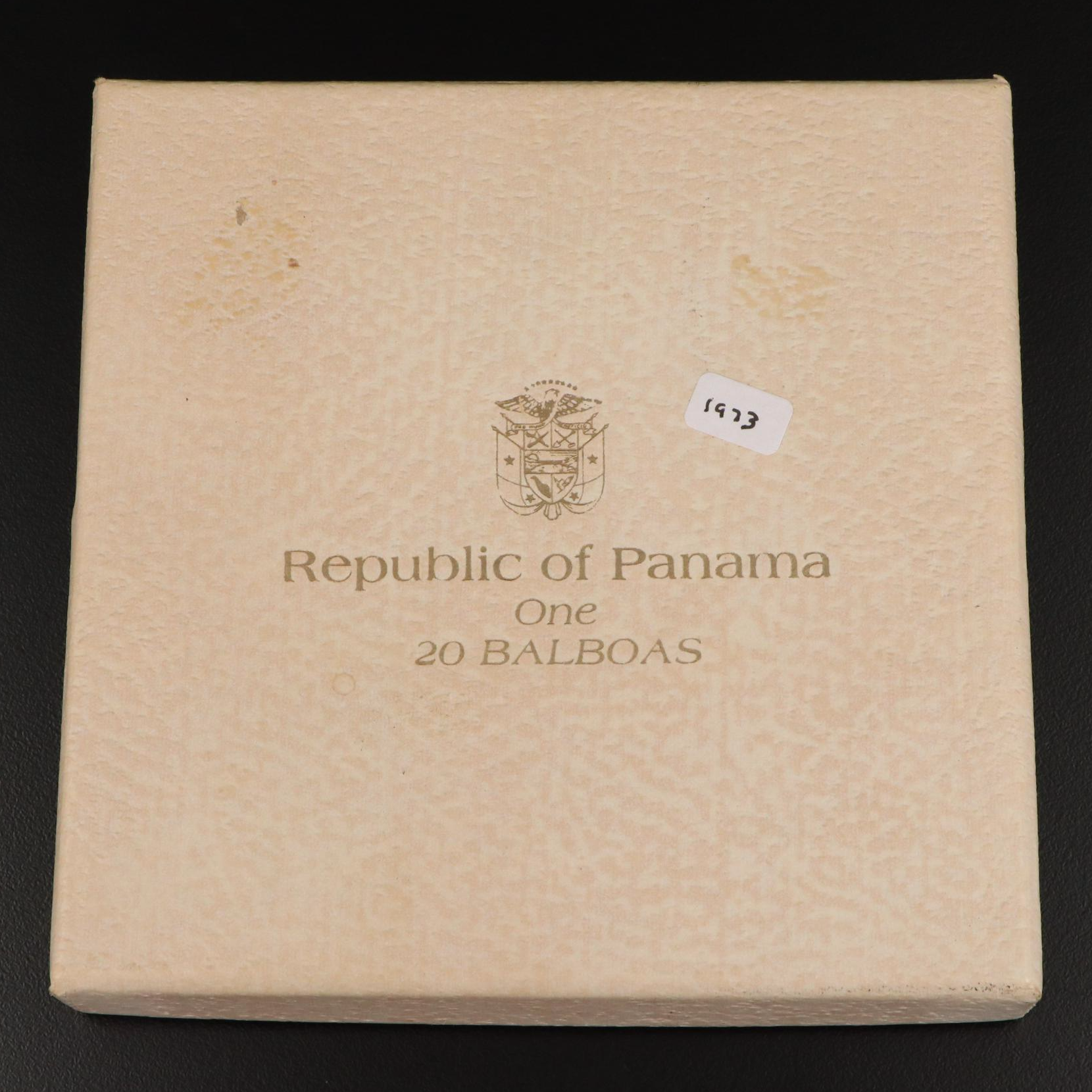973 Panama Twenty Balboas Silver Proof Coin