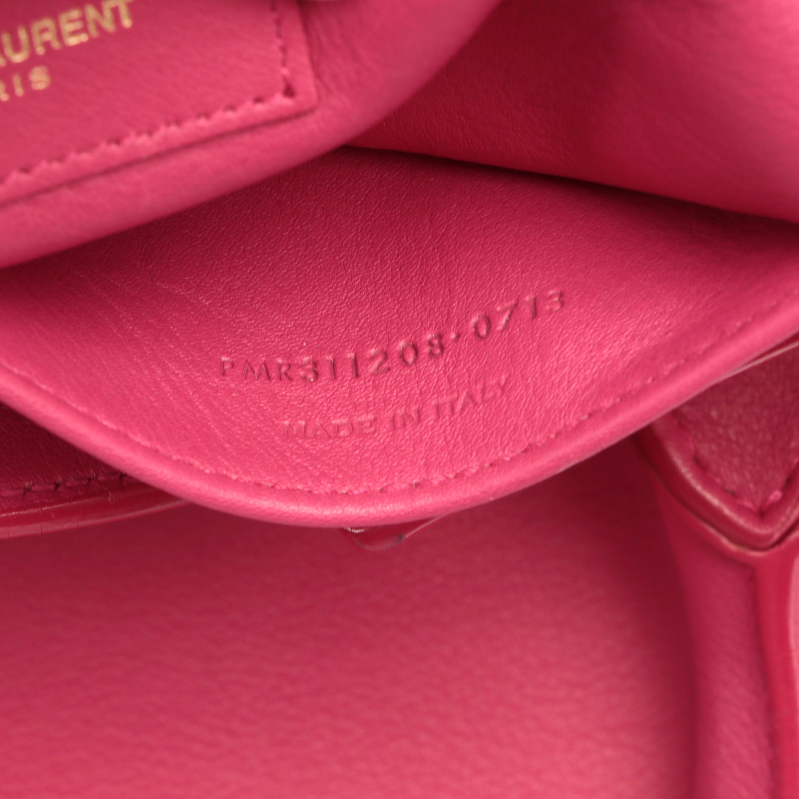 Saint Laurent Classic Y Cabas in Fuchsia Calfskin Leather