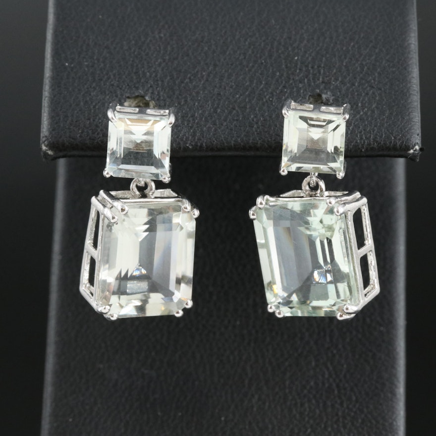 Sterling Prasiolite Earrings