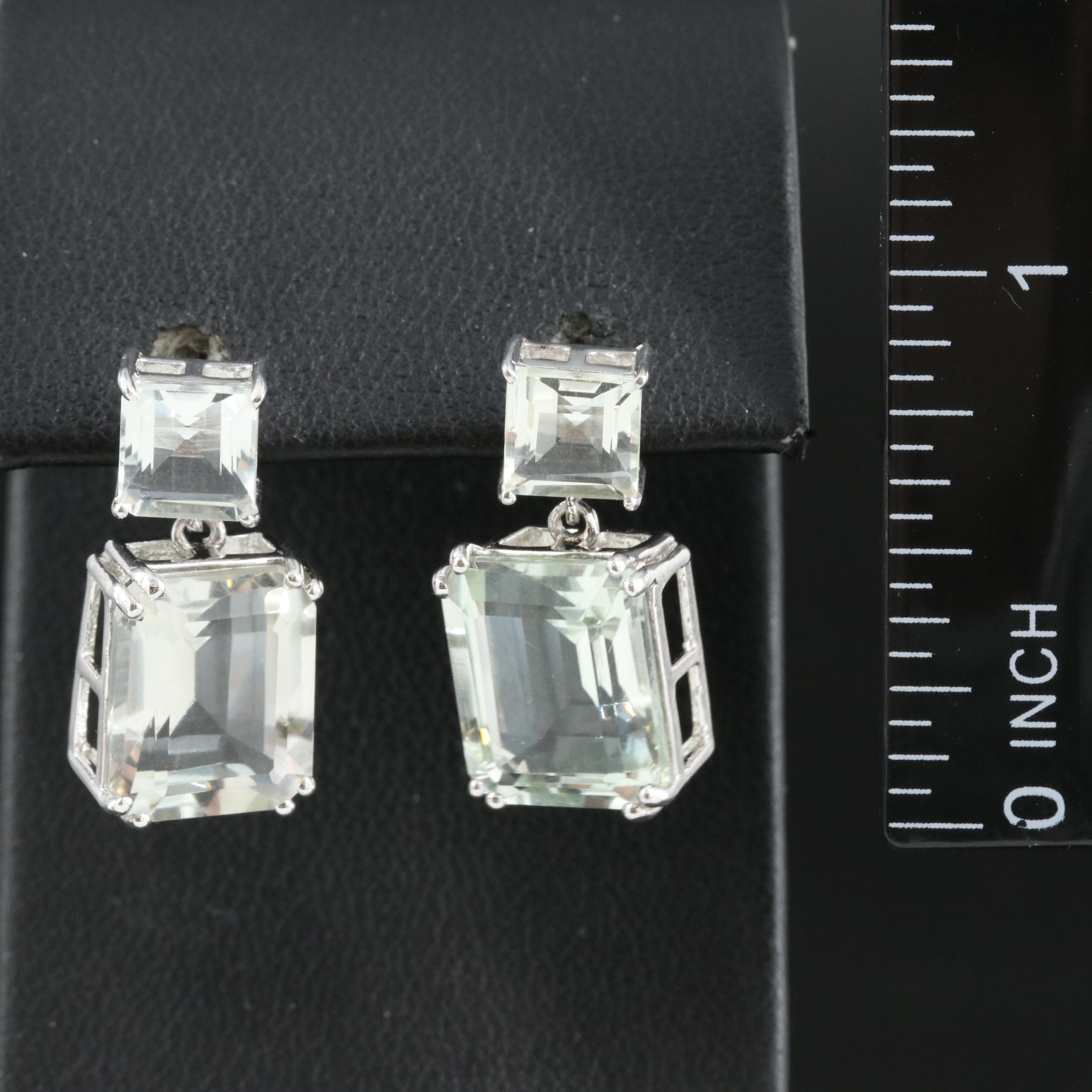 Sterling Prasiolite Earrings
