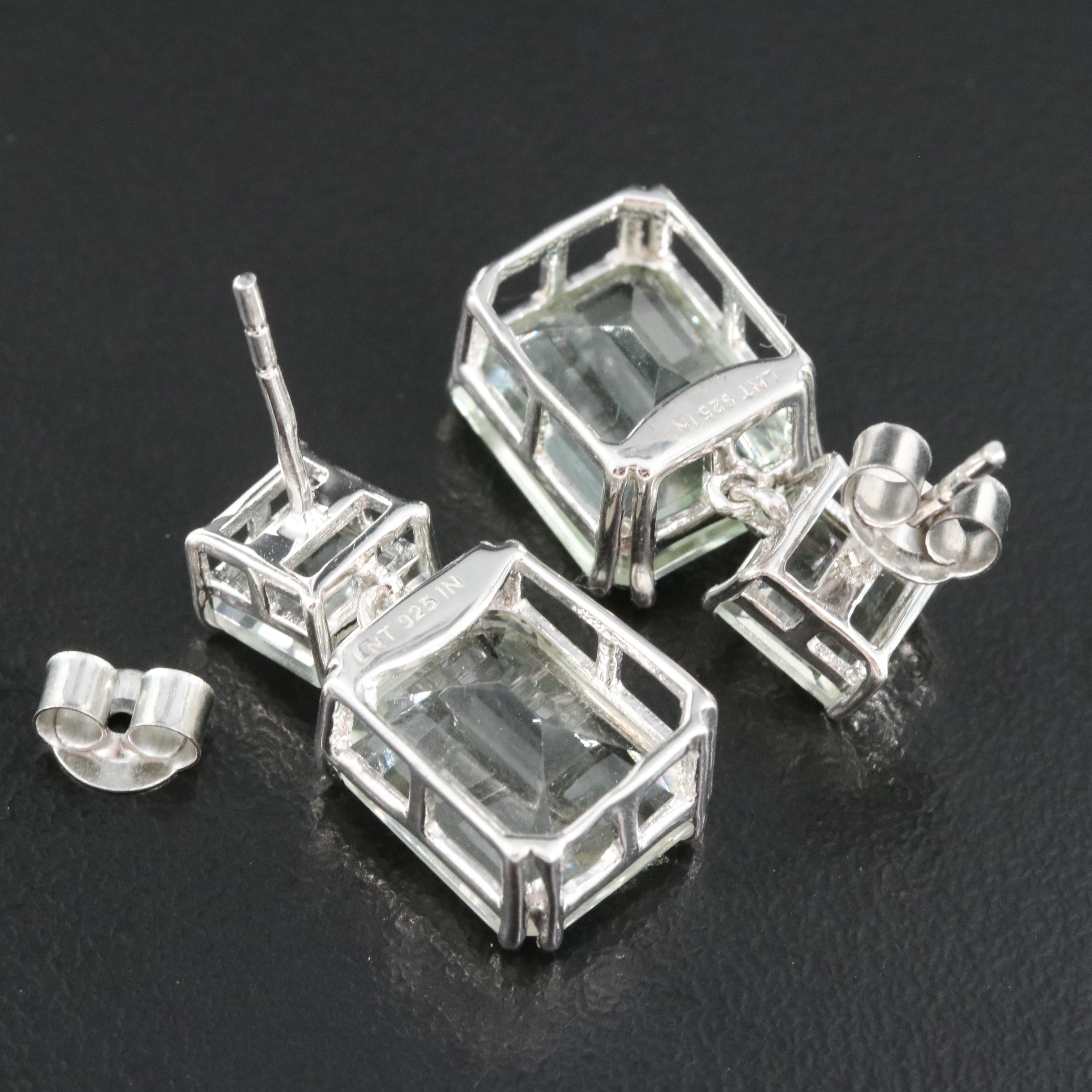 Sterling Prasiolite Earrings