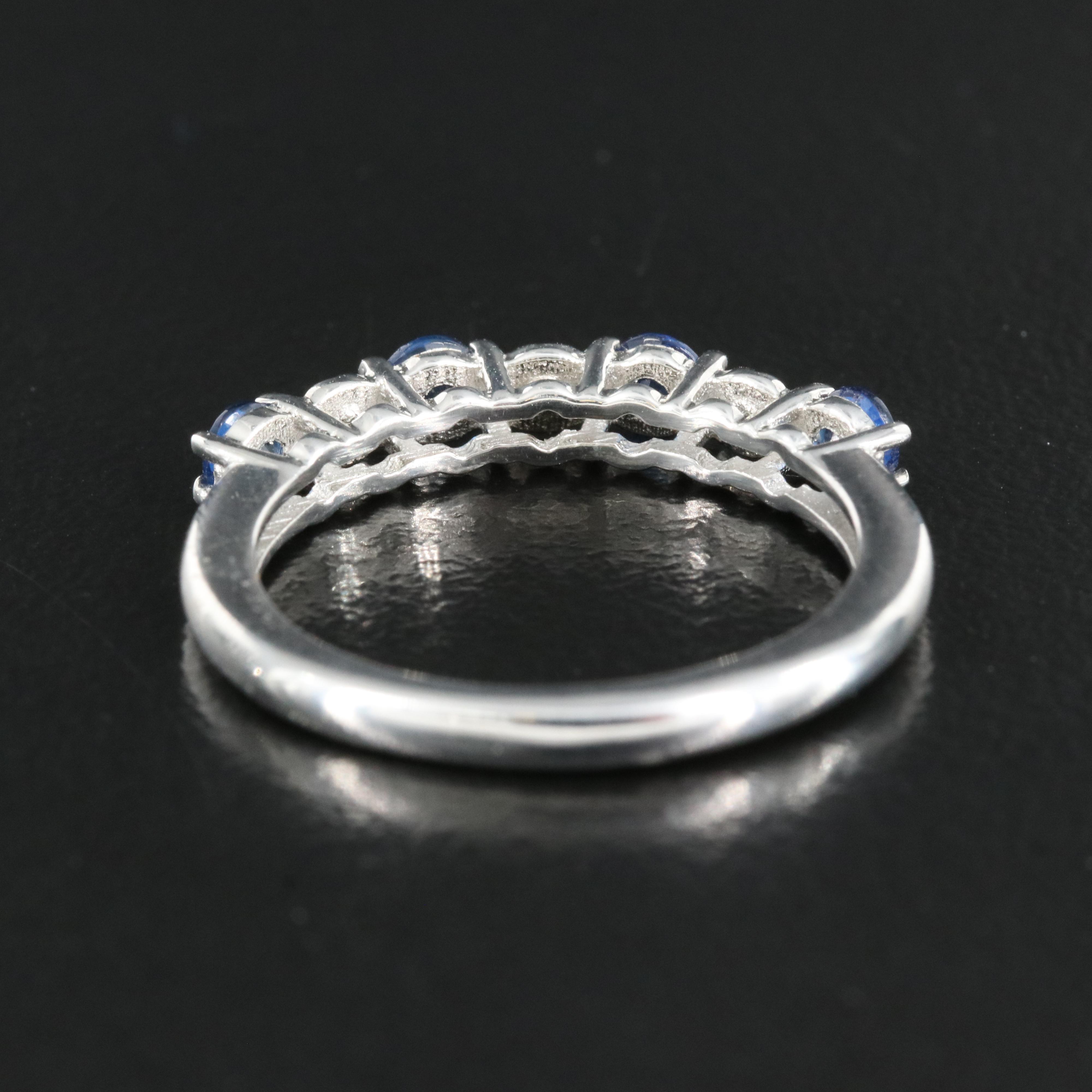 Sterling Glass and Cubic Zirconia Ring