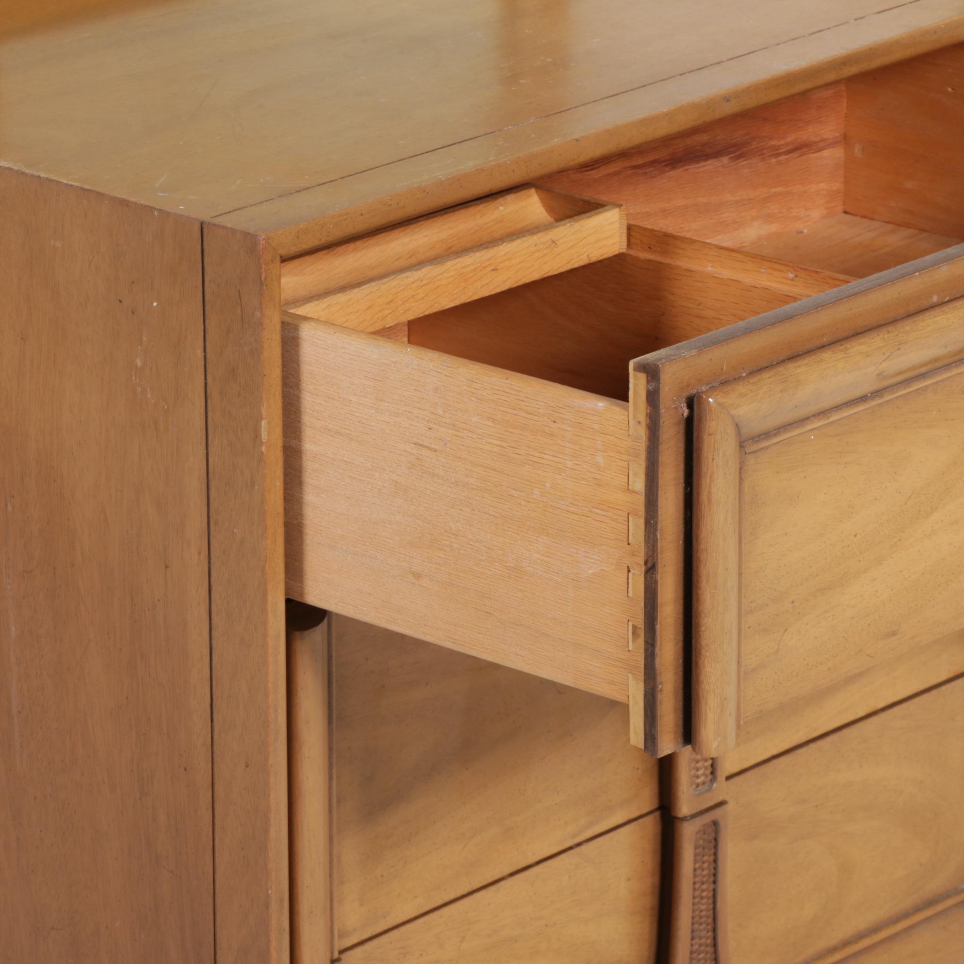 Drexel "Pacer" Mid Century Modern Pecan Dresser With Mirrors, 1960s