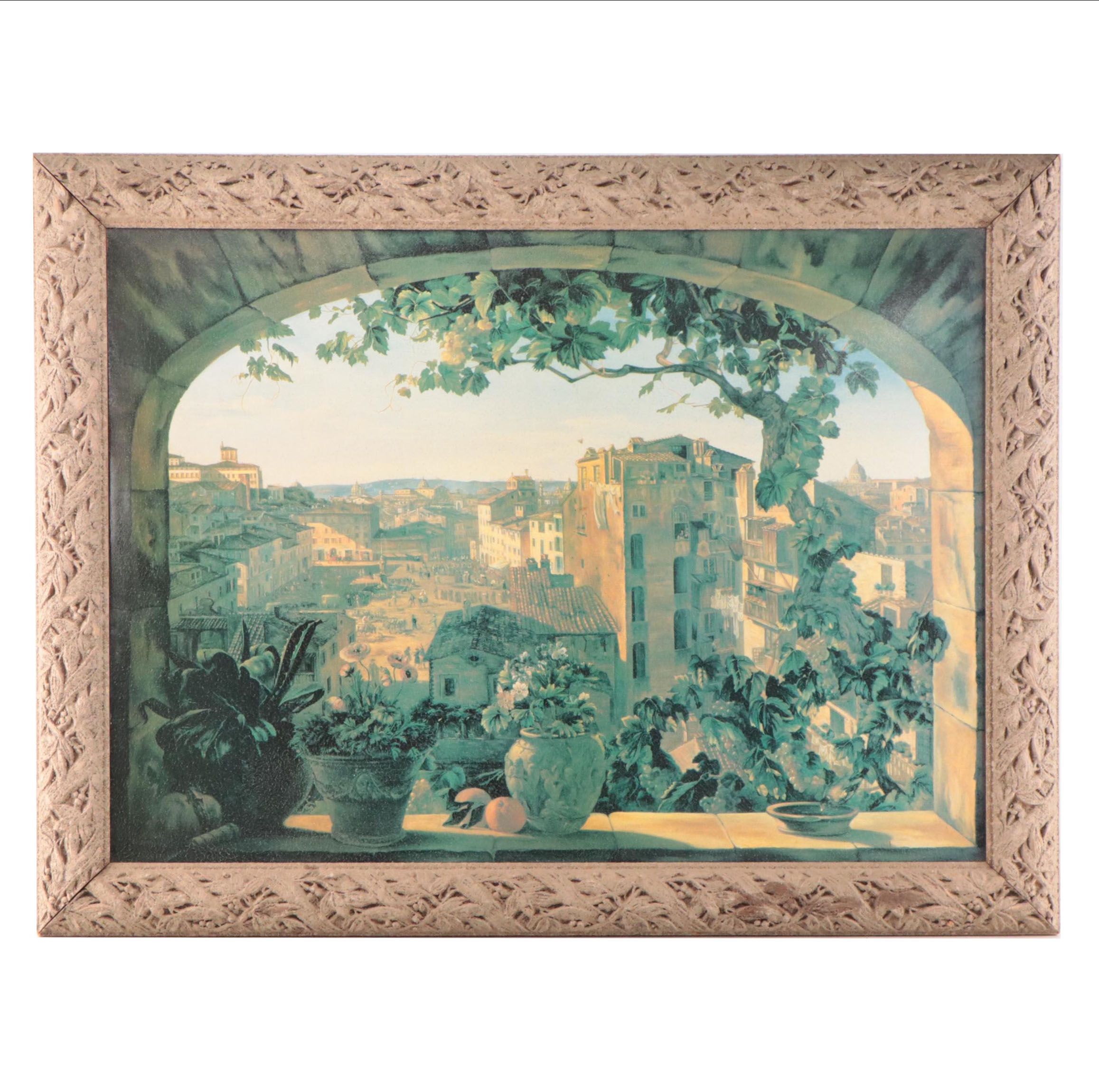 Offset Lithograph of Piazza Barberini