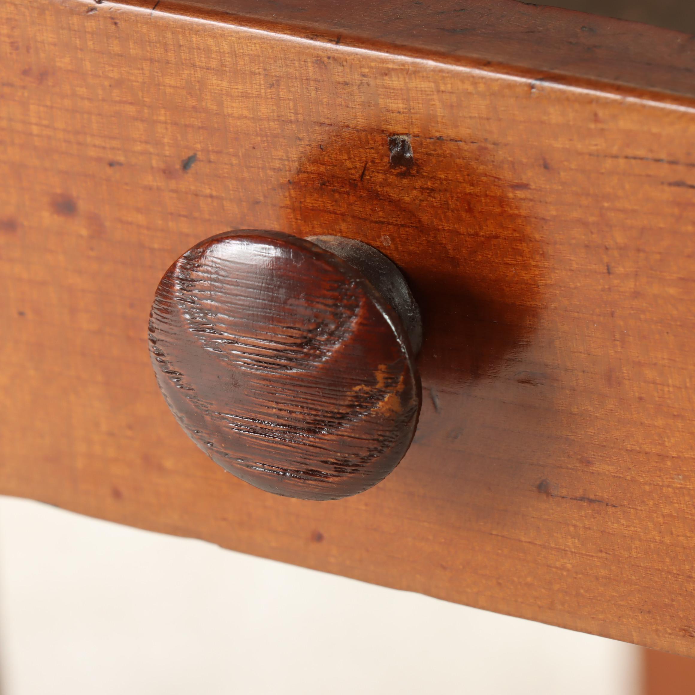 American Primitive Cherrywood Side Table, 19th Century