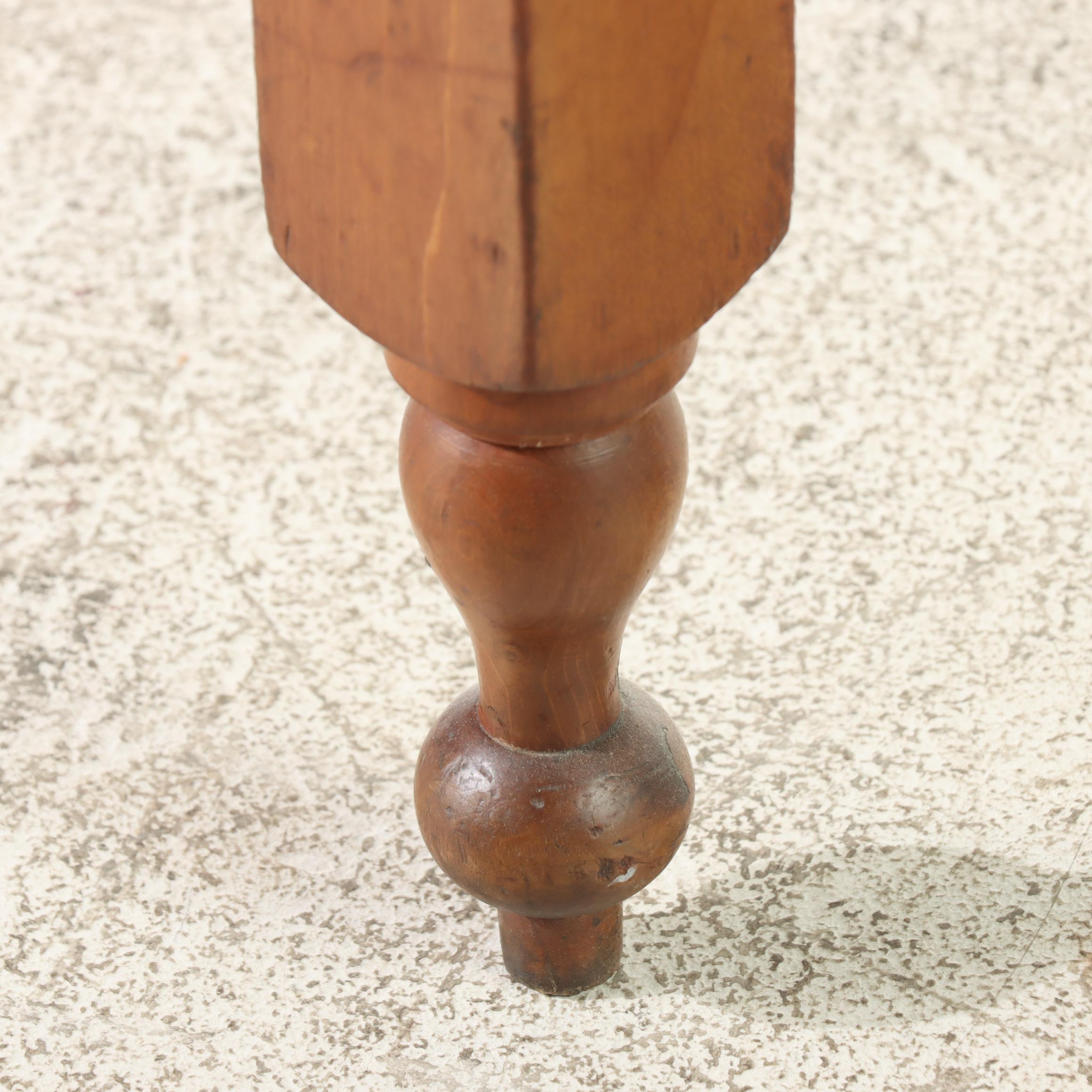 American Primitive Cherrywood Side Table, 19th Century