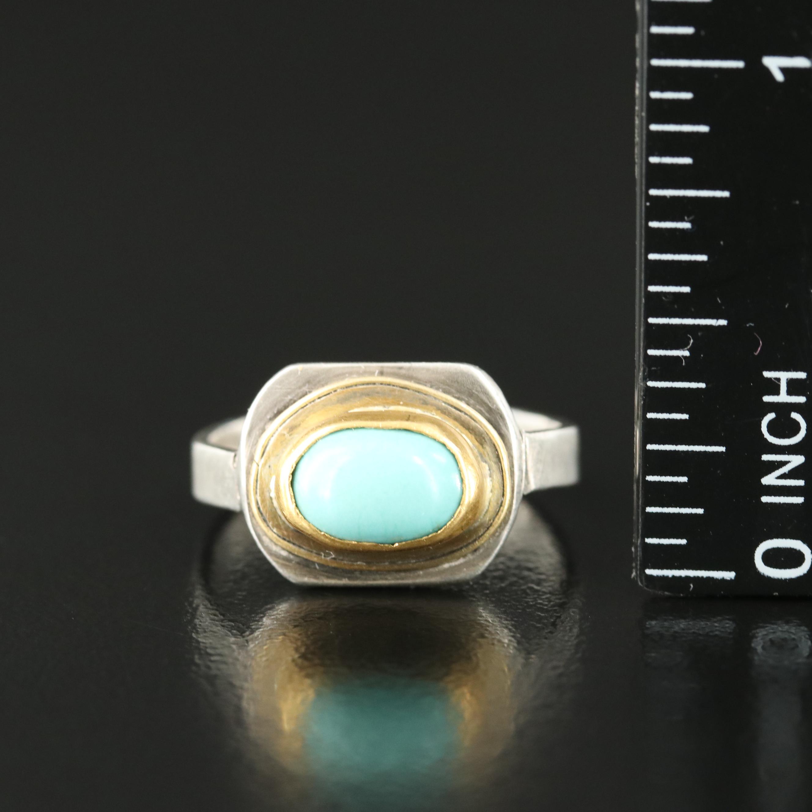 Tai Vaultier Sterling Turquoise Ring with 20K Accent