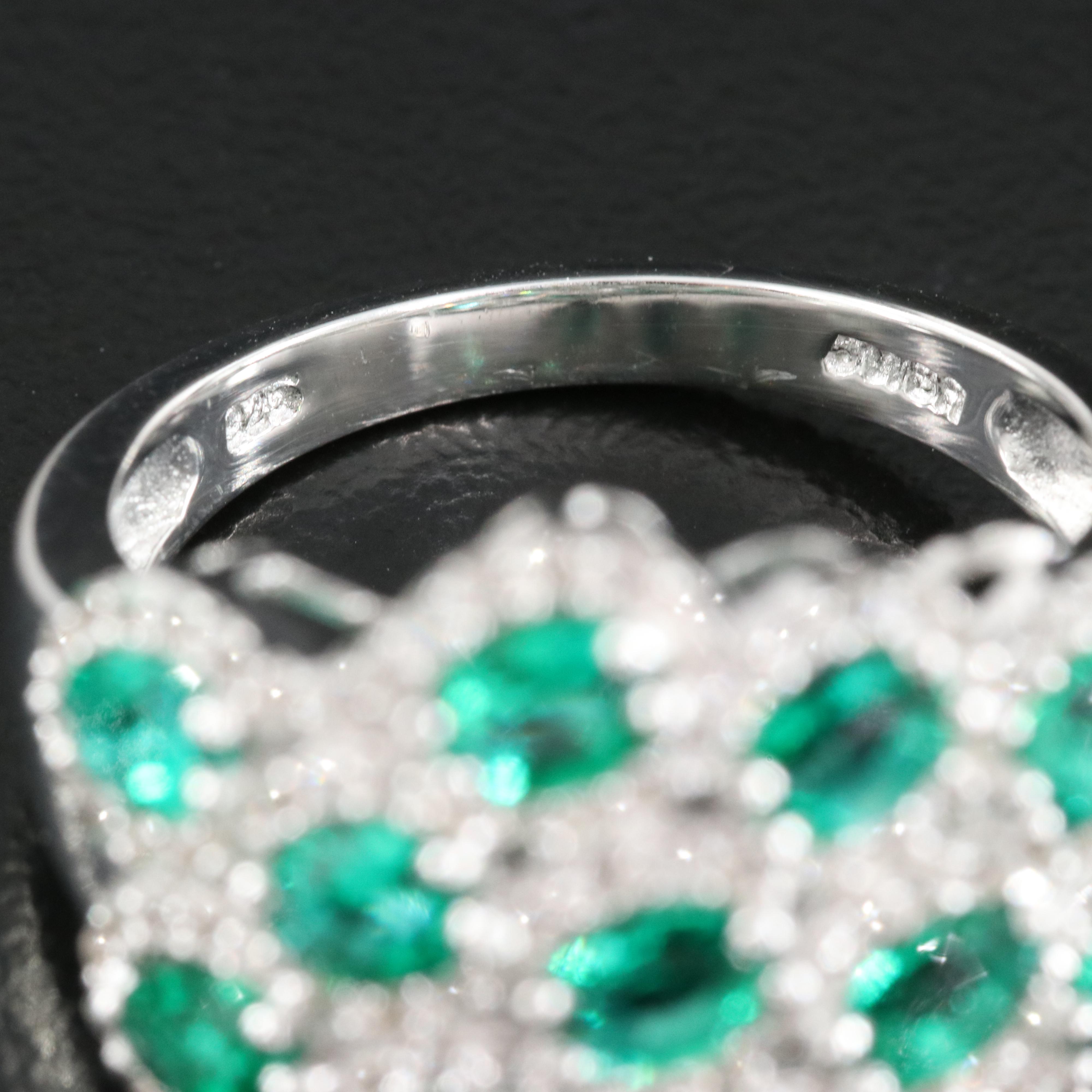 Sterling Emerald and Sapphire Ring