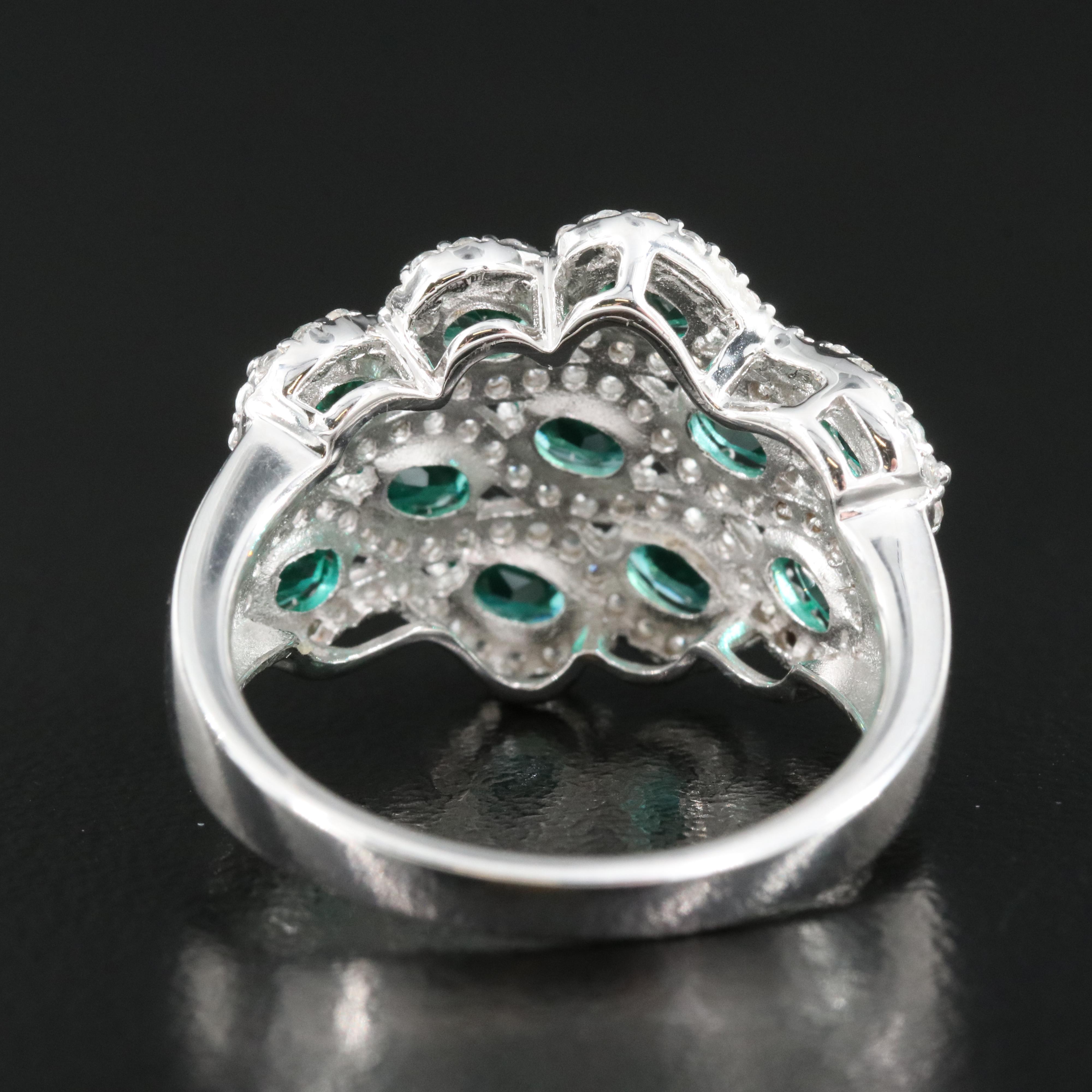Sterling Emerald and Sapphire Ring