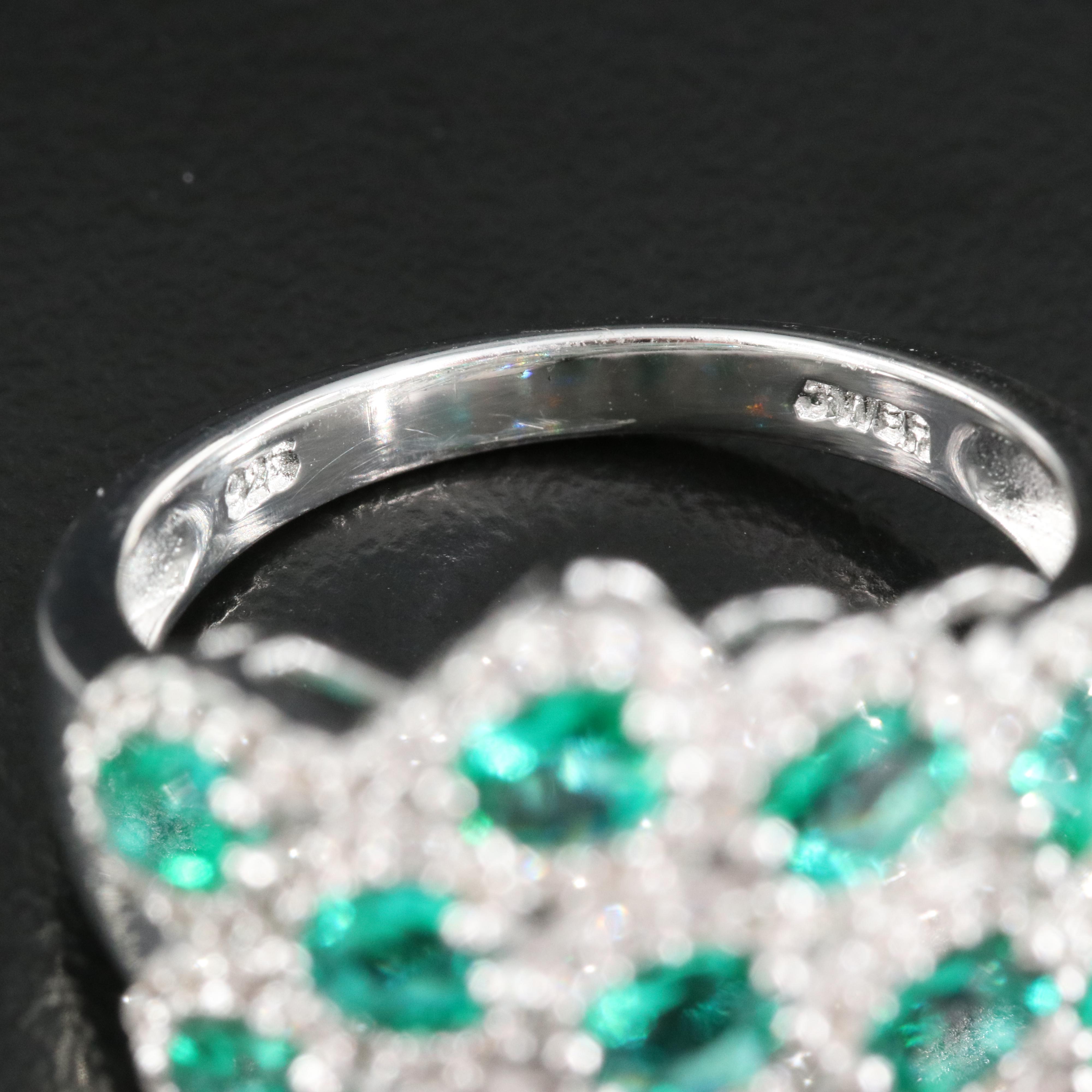 Sterling Emerald and Sapphire Ring