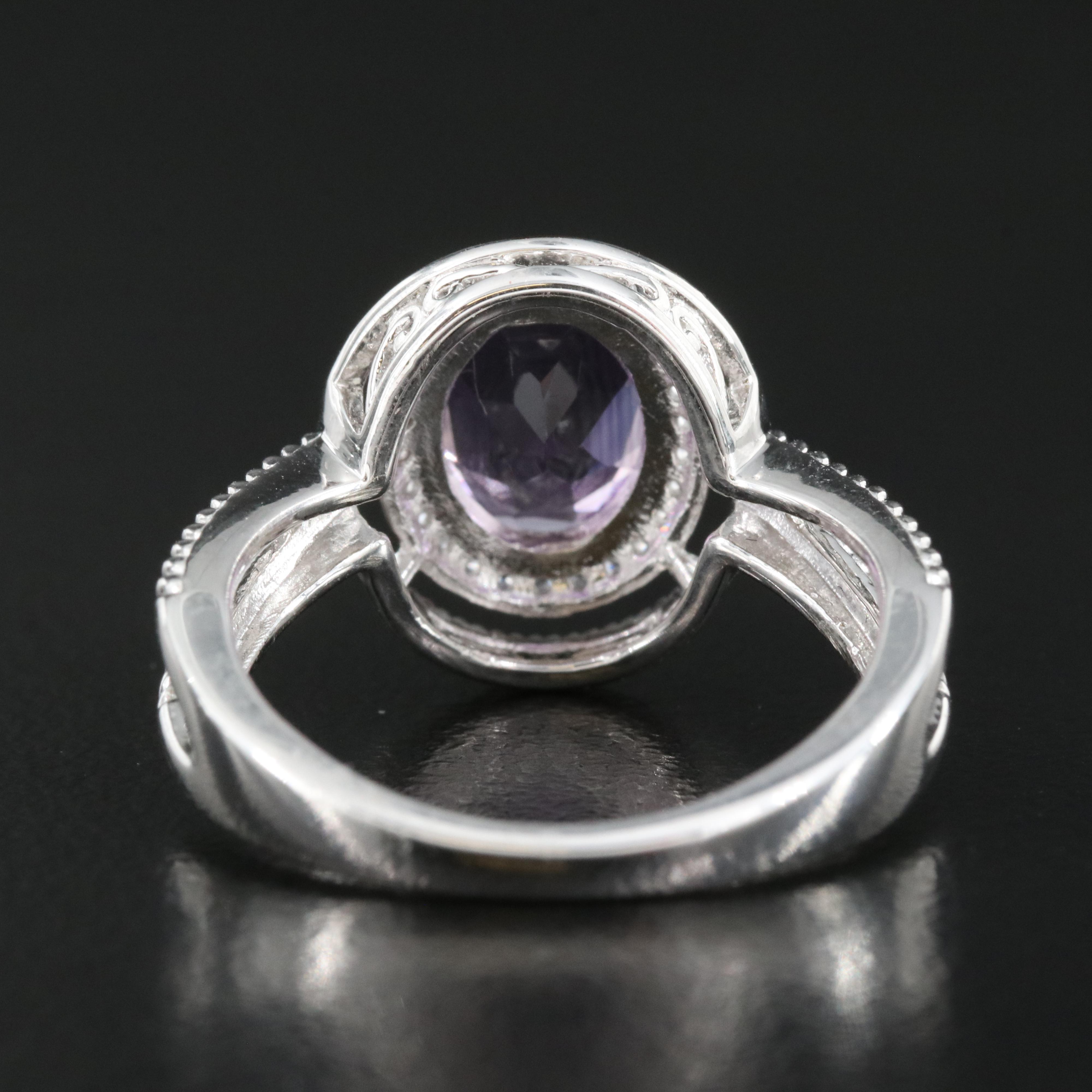Sterling Amethyst and Sapphire Ring