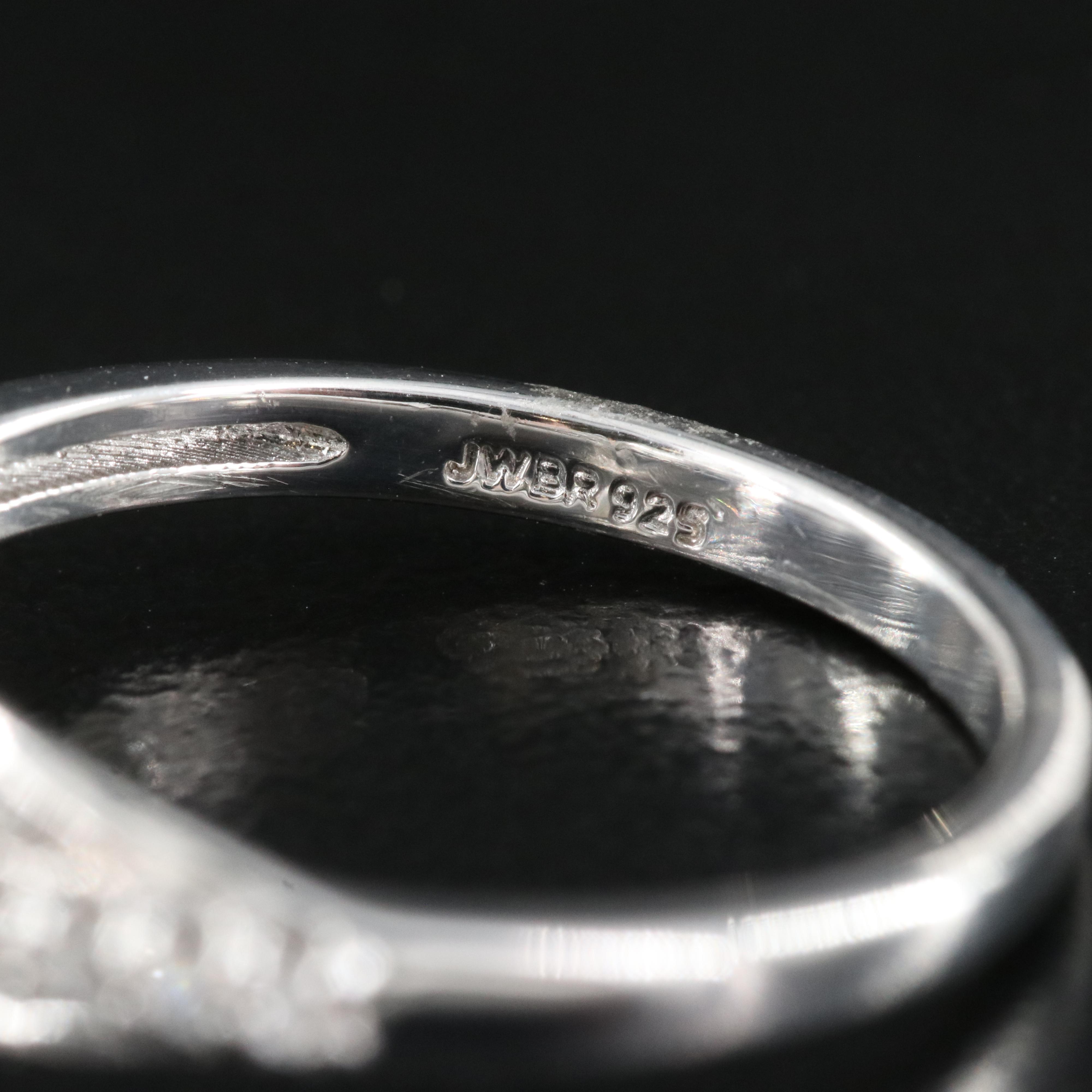 Sterling Aquamarine and Sapphire Ring